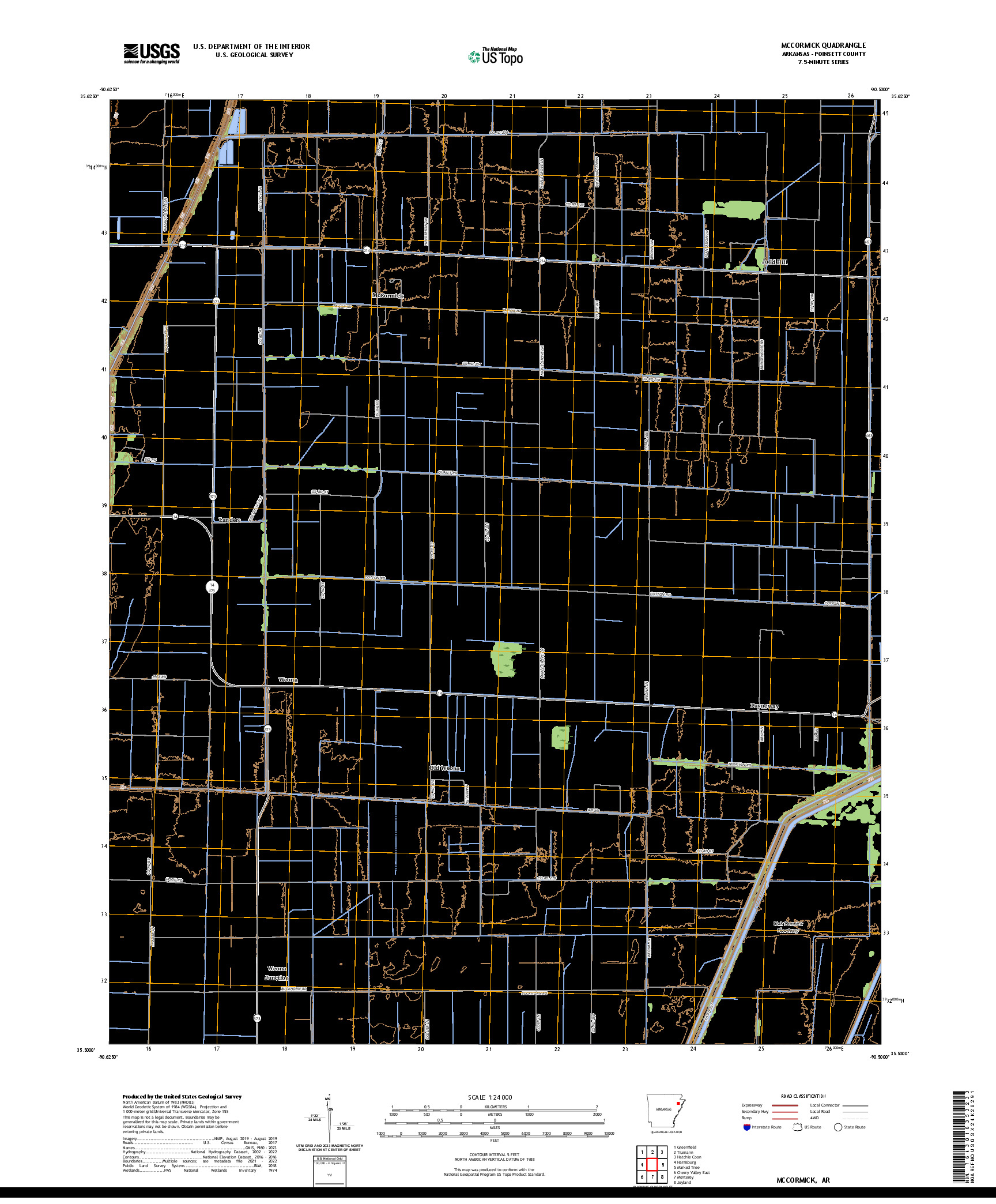 US TOPO 7.5-MINUTE MAP FOR MCCORMICK, AR