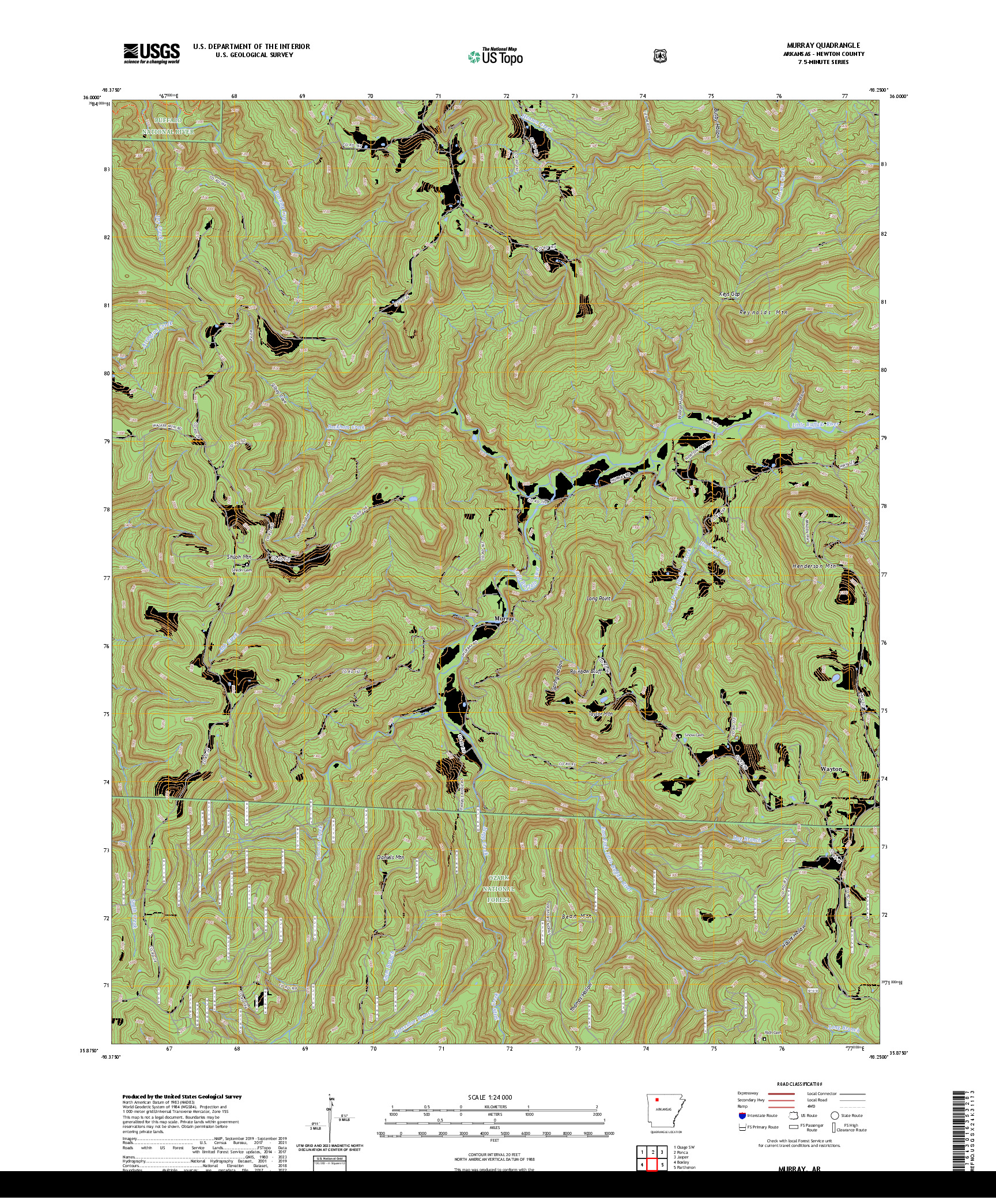 US TOPO 7.5-MINUTE MAP FOR MURRAY, AR