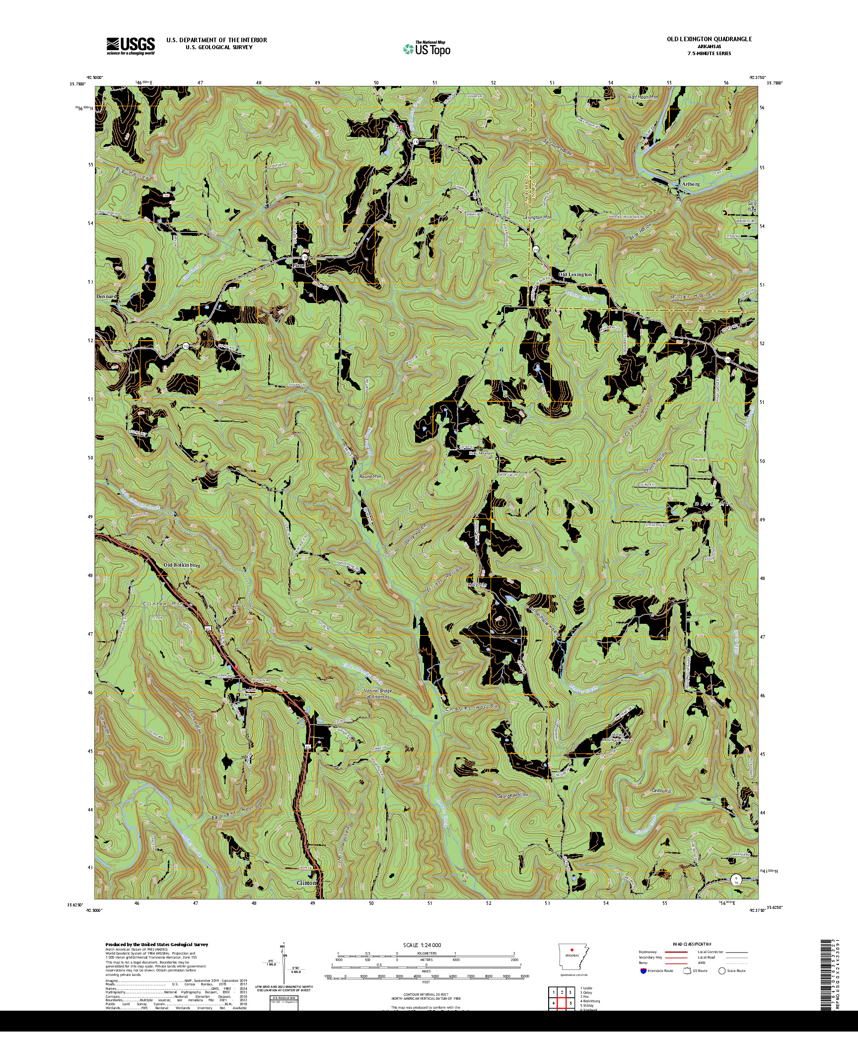 US TOPO 7.5-MINUTE MAP FOR OLD LEXINGTON, AR