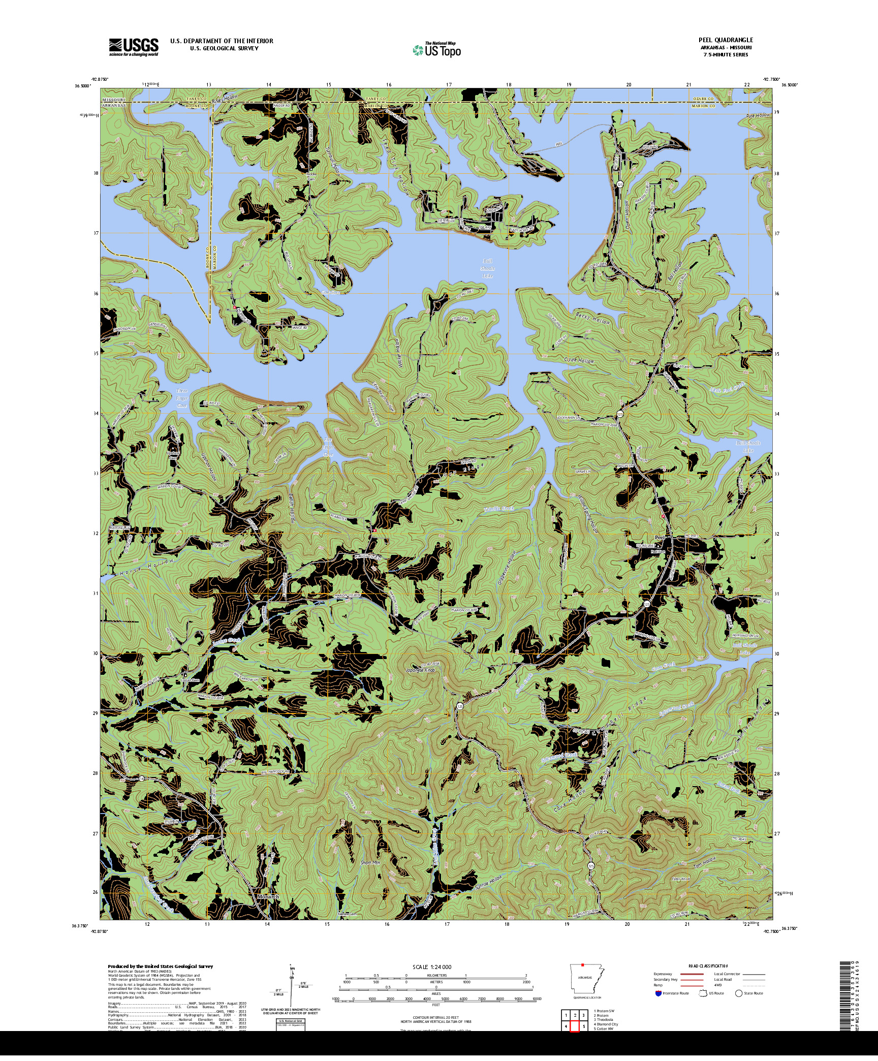 US TOPO 7.5-MINUTE MAP FOR PEEL, AR,MO