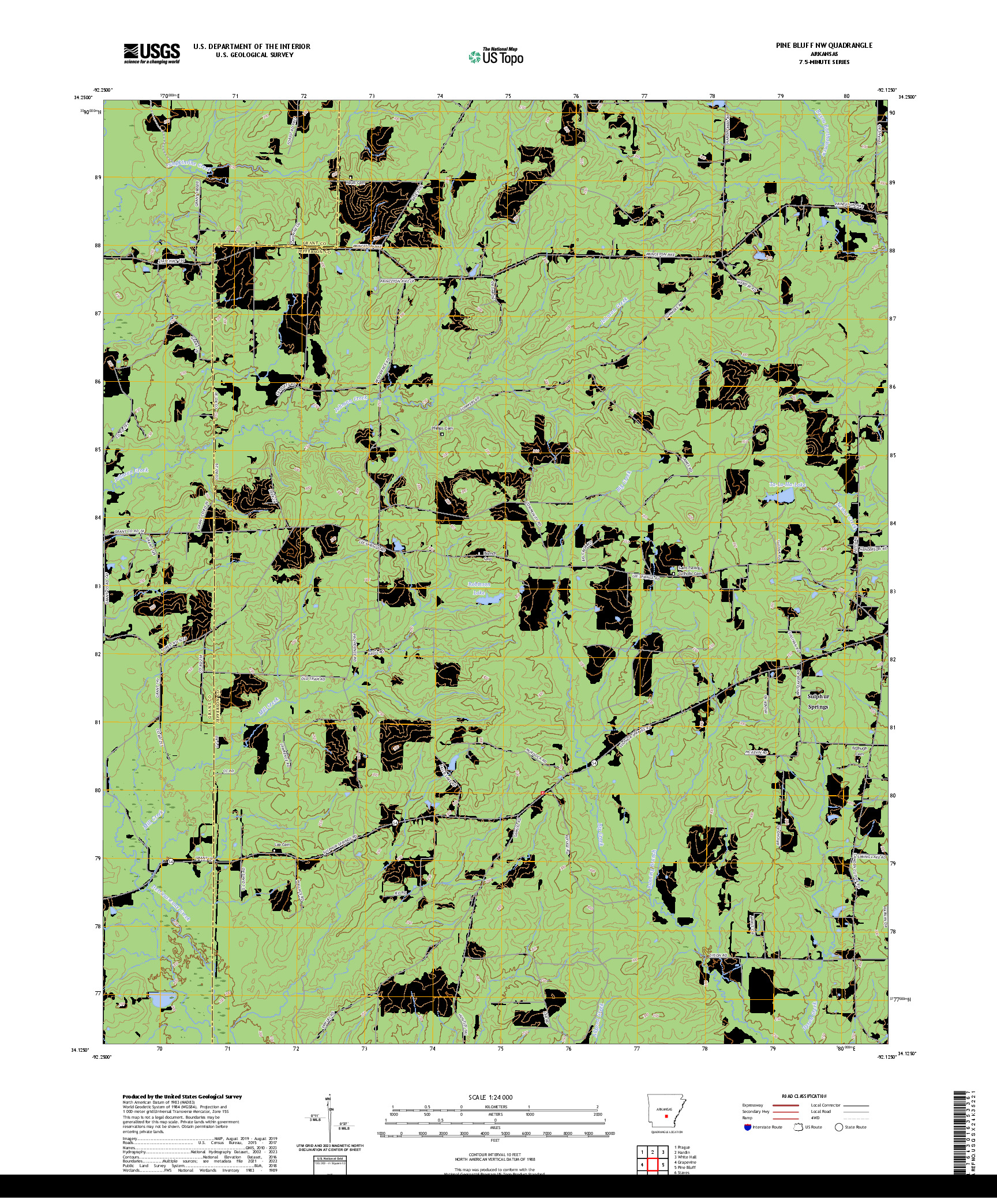 US TOPO 7.5-MINUTE MAP FOR PINE BLUFF NW, AR