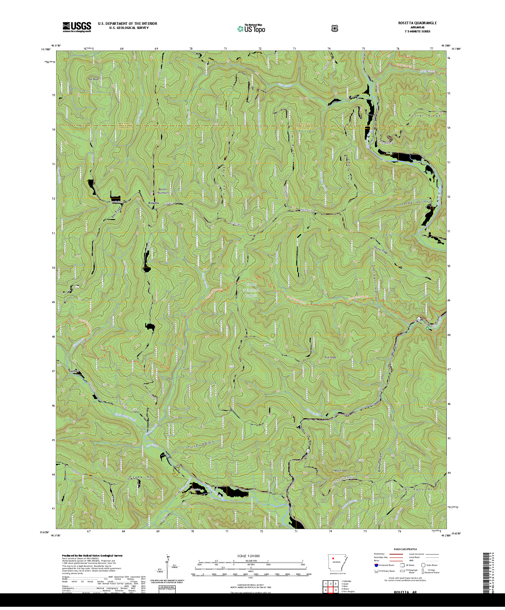 US TOPO 7.5-MINUTE MAP FOR ROSETTA, AR