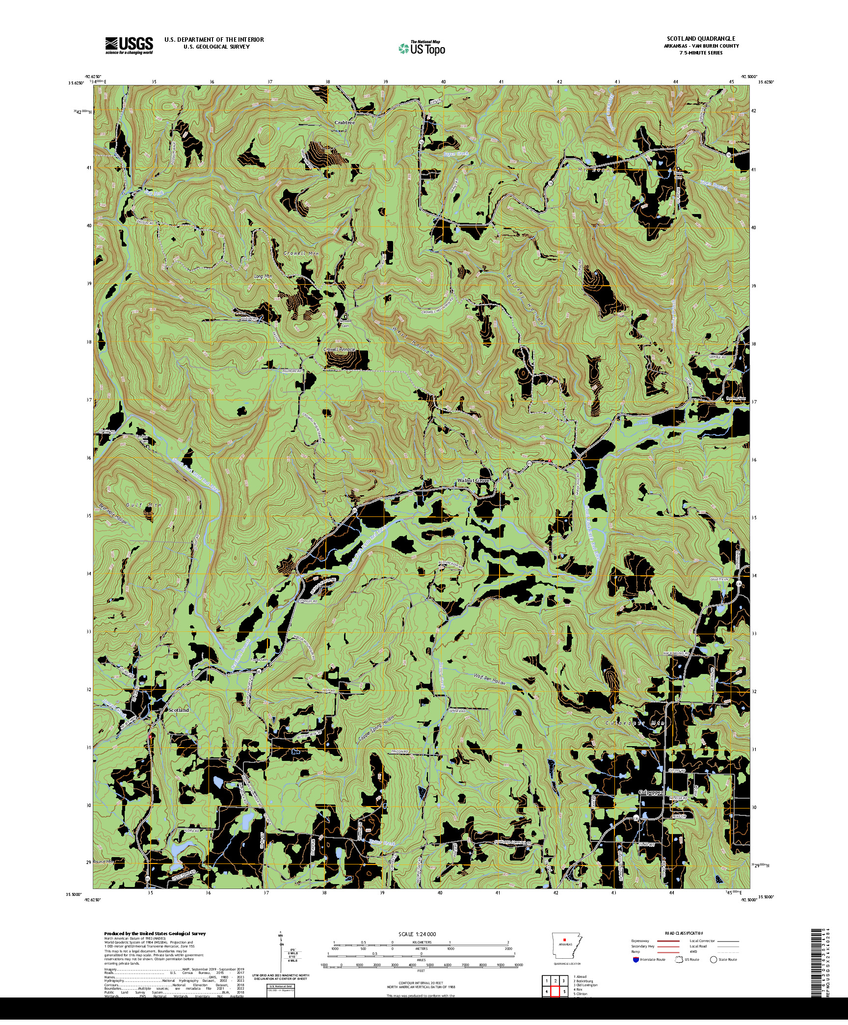 US TOPO 7.5-MINUTE MAP FOR SCOTLAND, AR