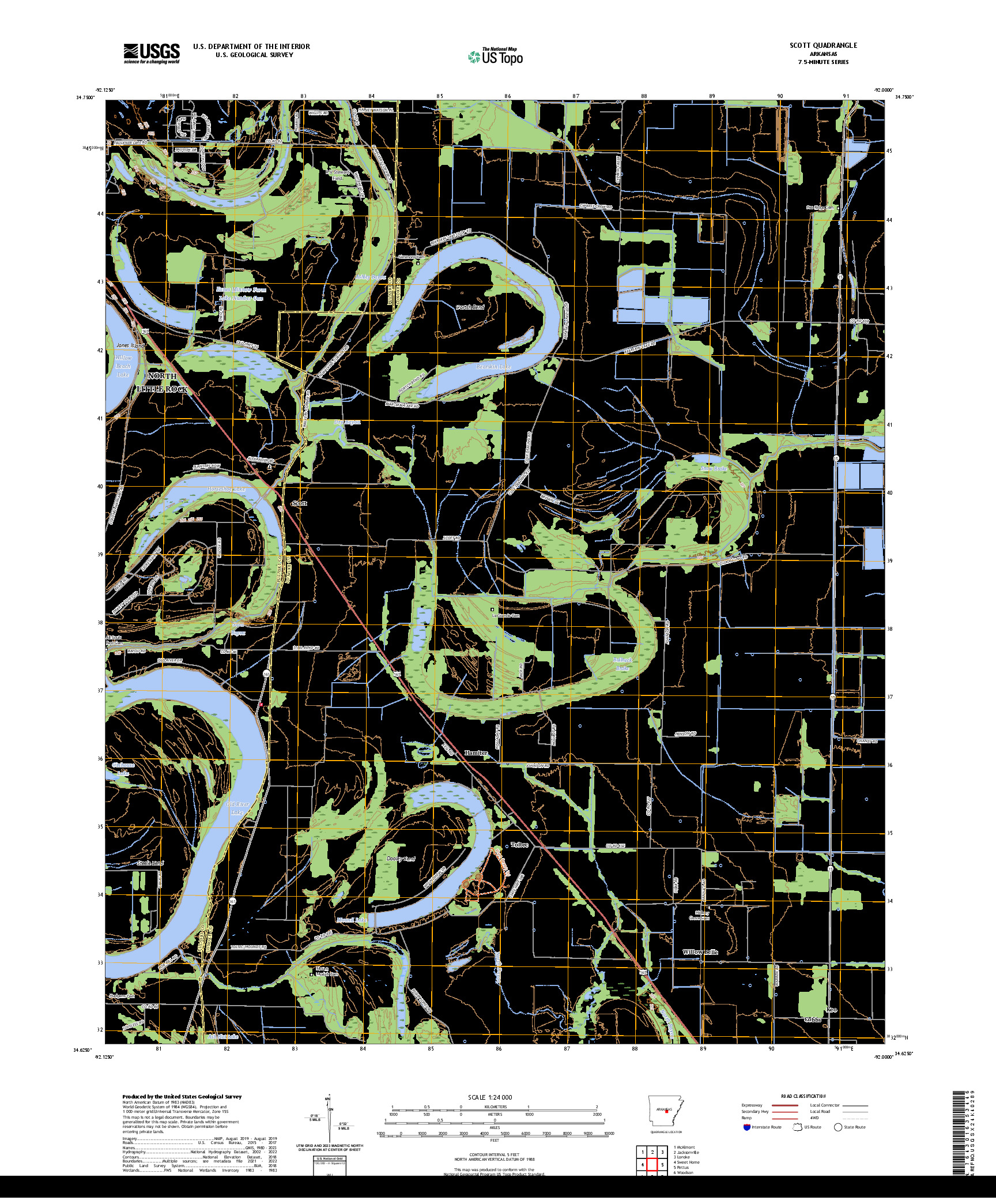 US TOPO 7.5-MINUTE MAP FOR SCOTT, AR