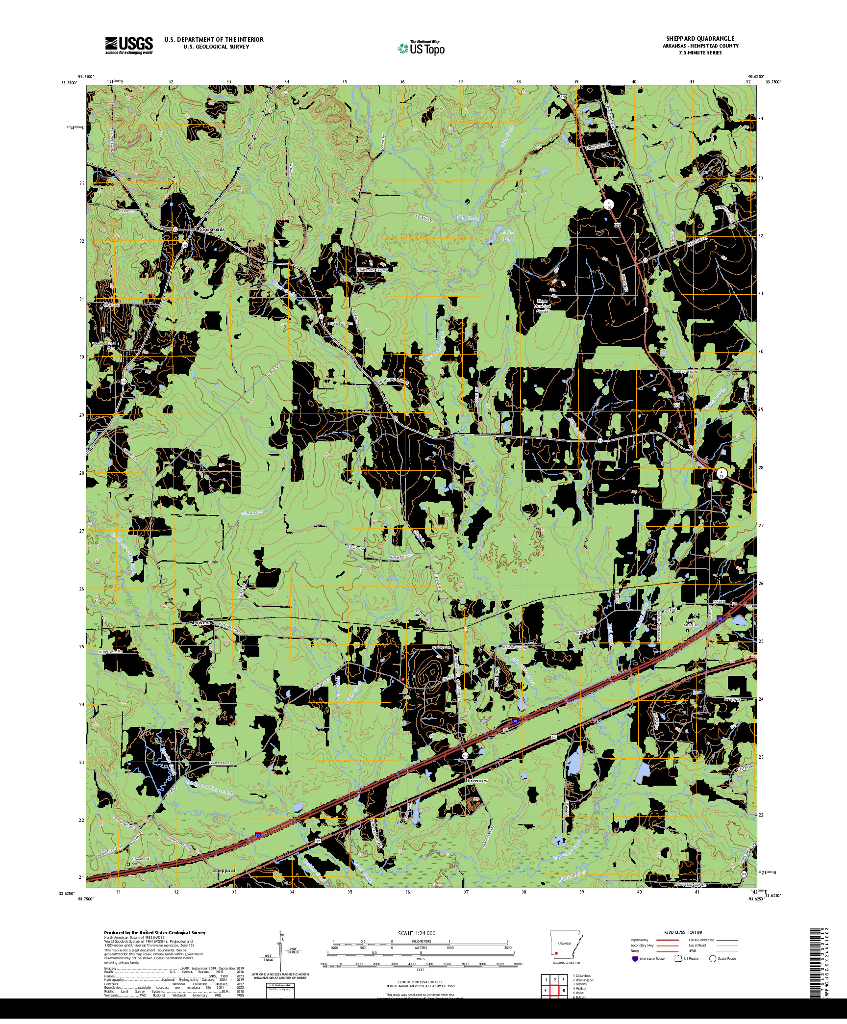 US TOPO 7.5-MINUTE MAP FOR SHEPPARD, AR