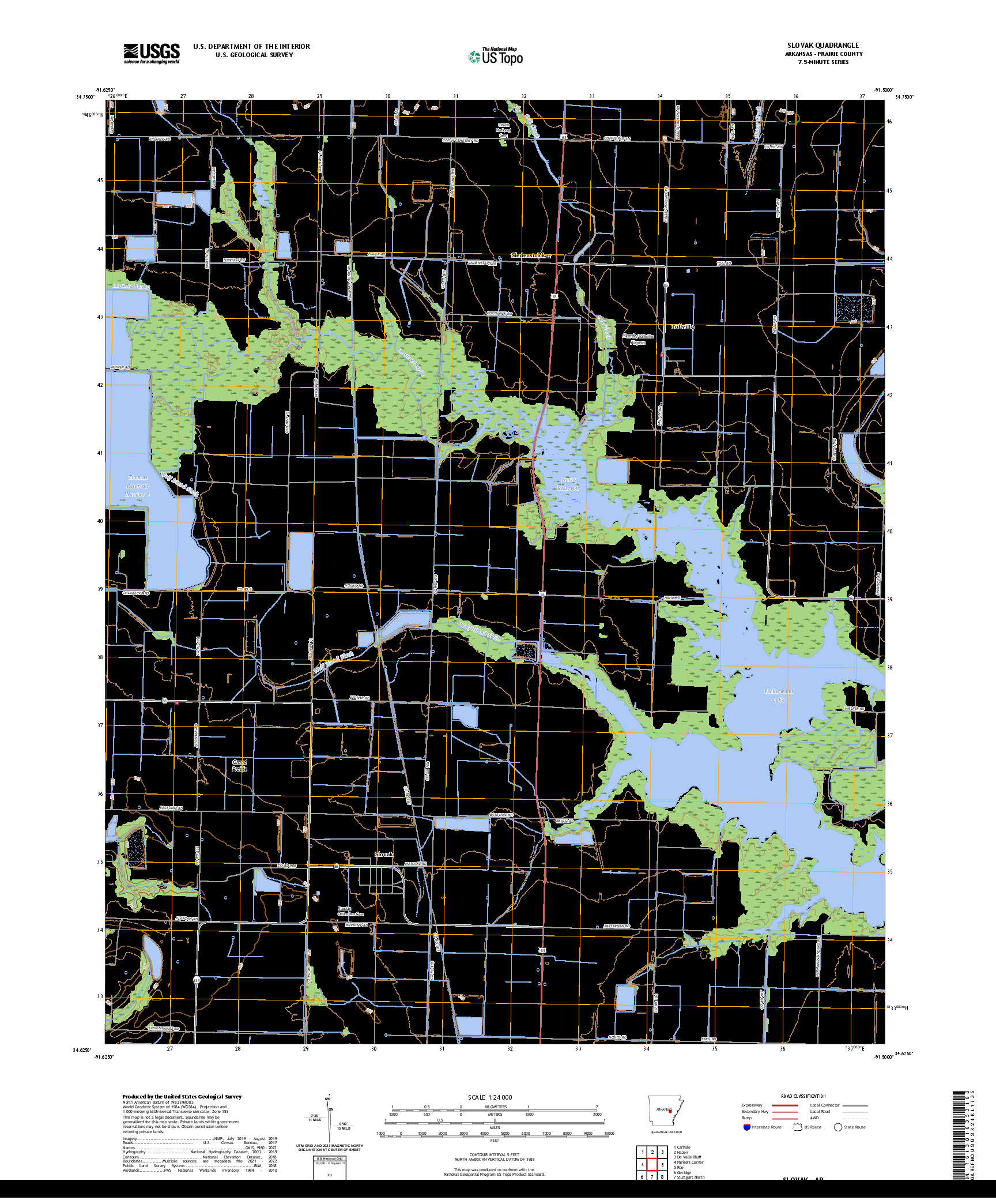 US TOPO 7.5-MINUTE MAP FOR SLOVAK, AR