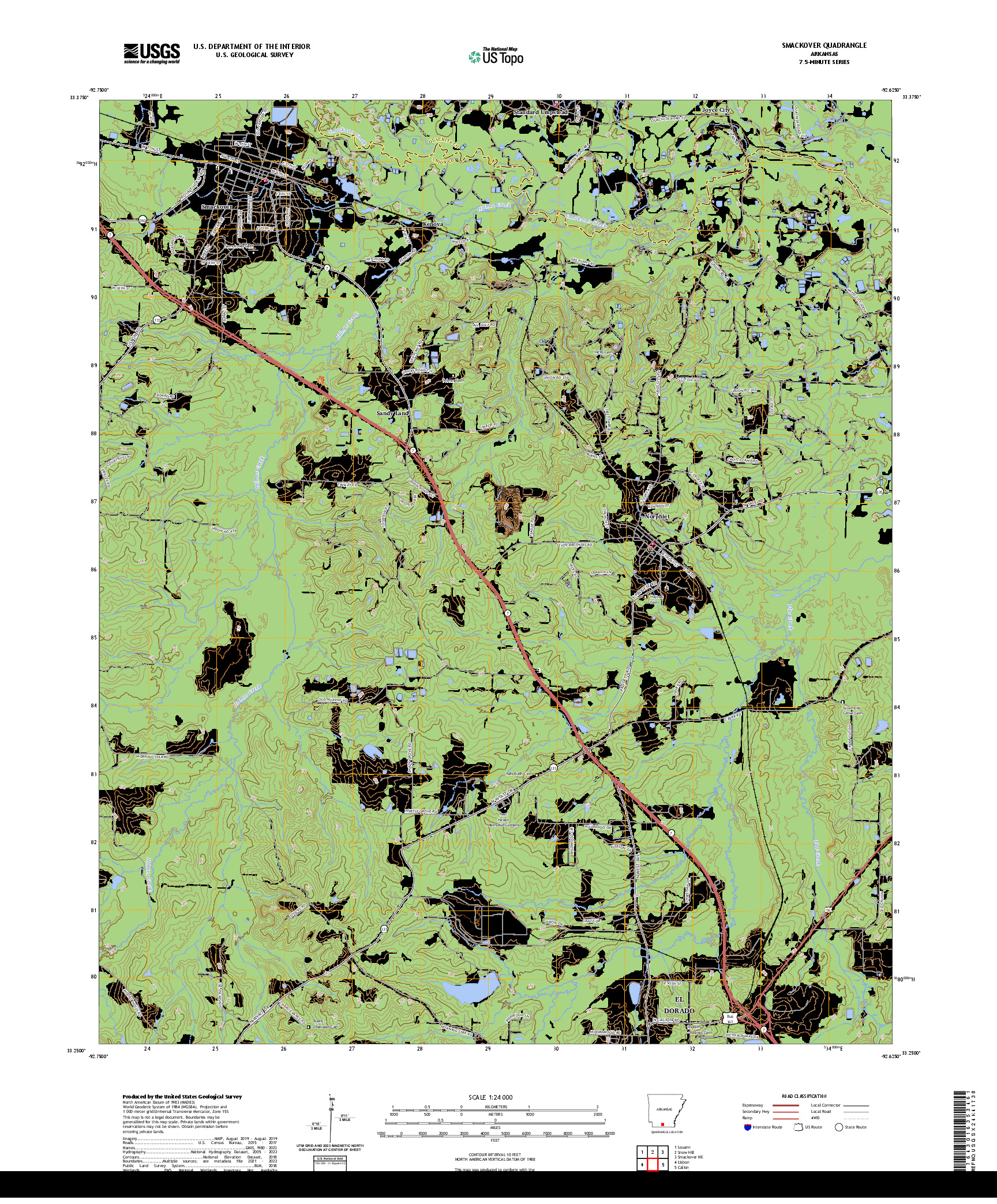 US TOPO 7.5-MINUTE MAP FOR SMACKOVER, AR
