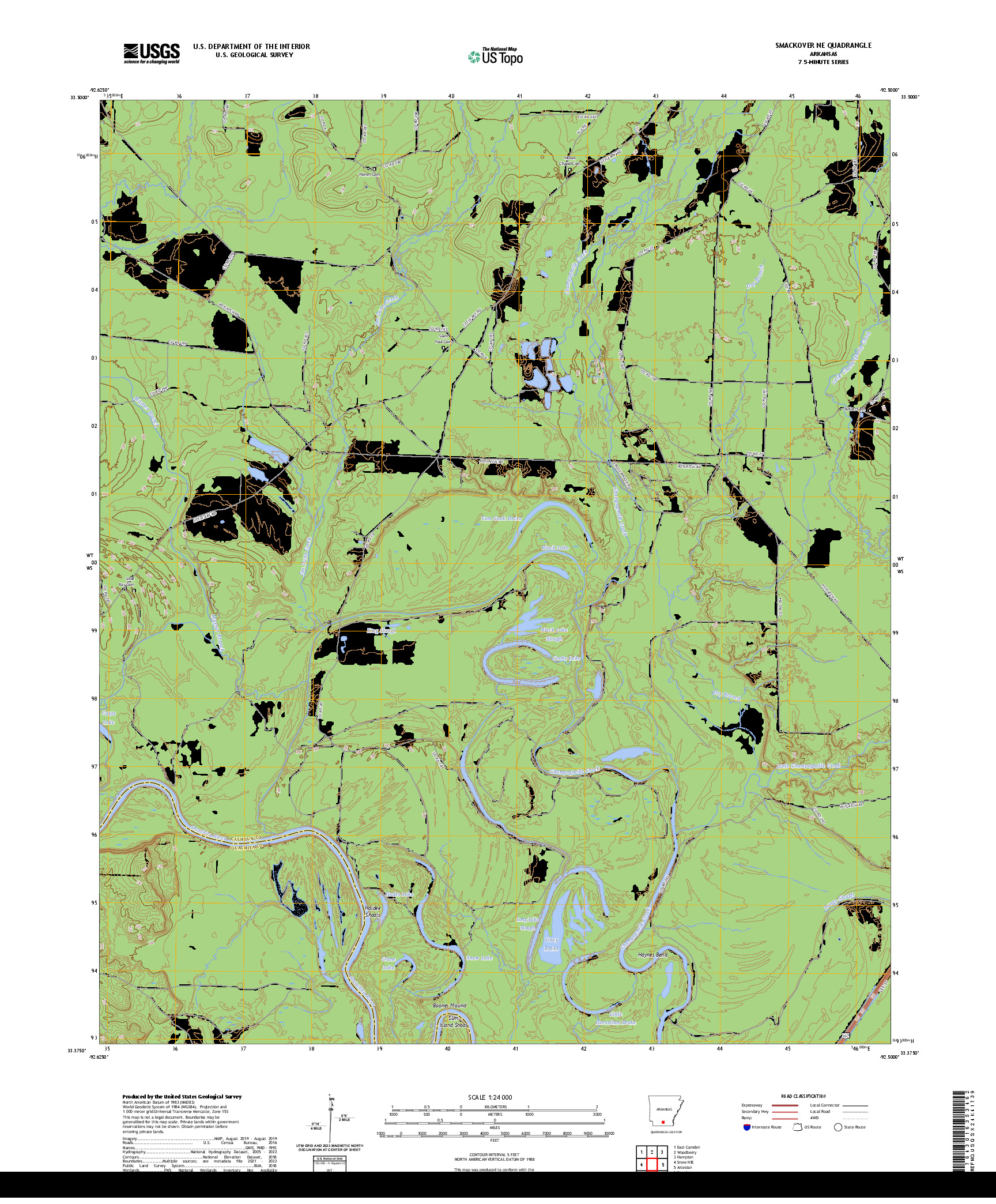 US TOPO 7.5-MINUTE MAP FOR SMACKOVER NE, AR