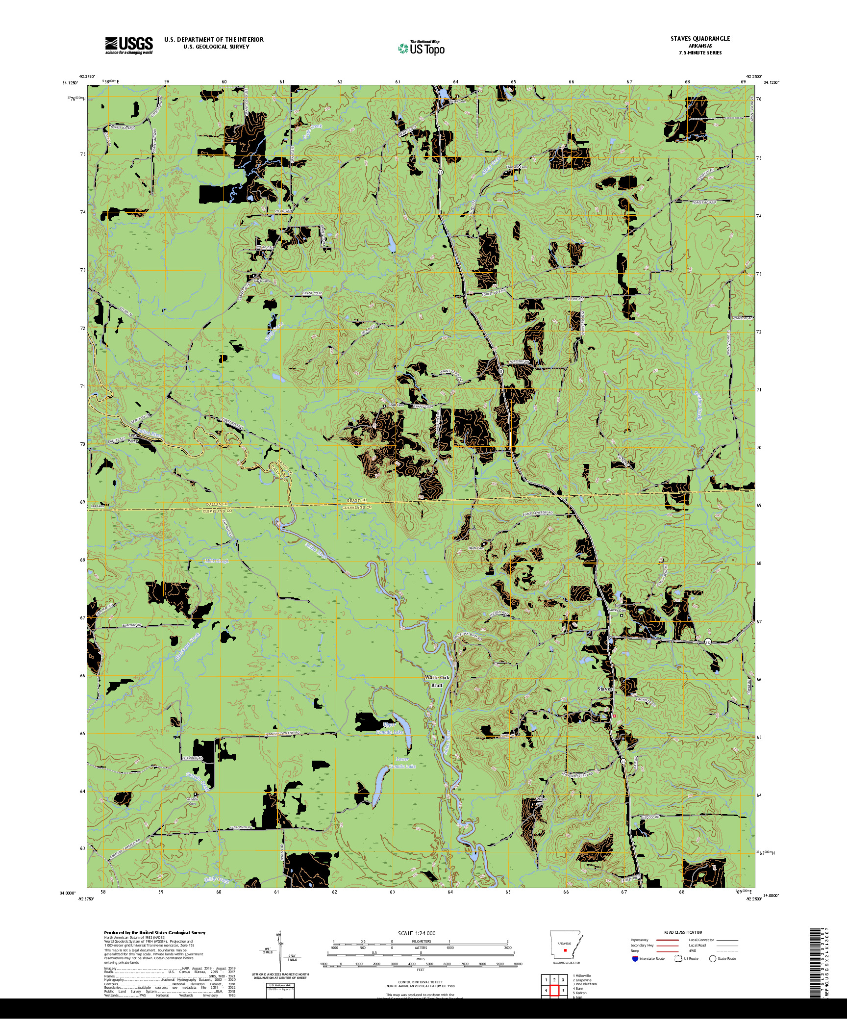 US TOPO 7.5-MINUTE MAP FOR STAVES, AR