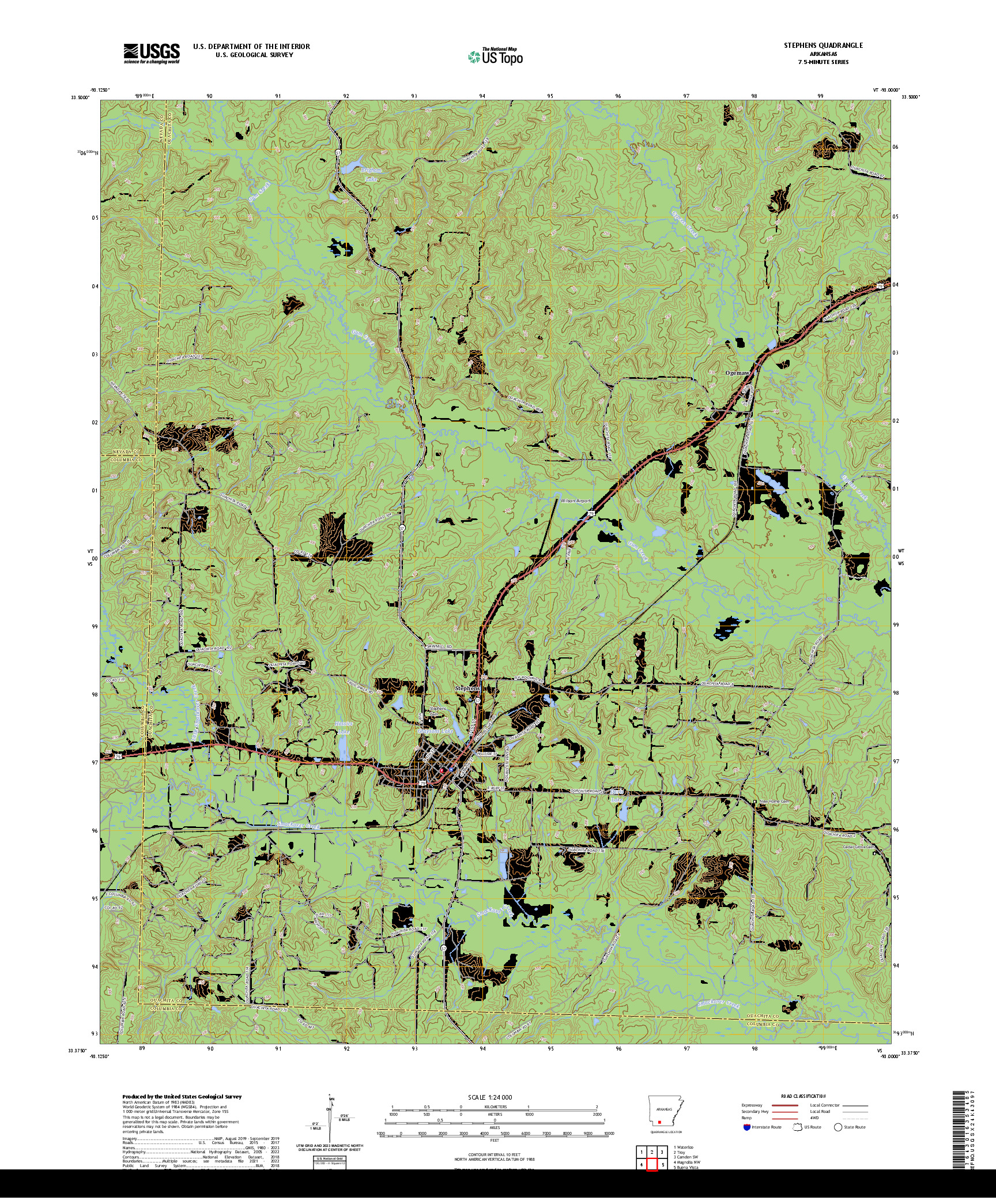 US TOPO 7.5-MINUTE MAP FOR STEPHENS, AR