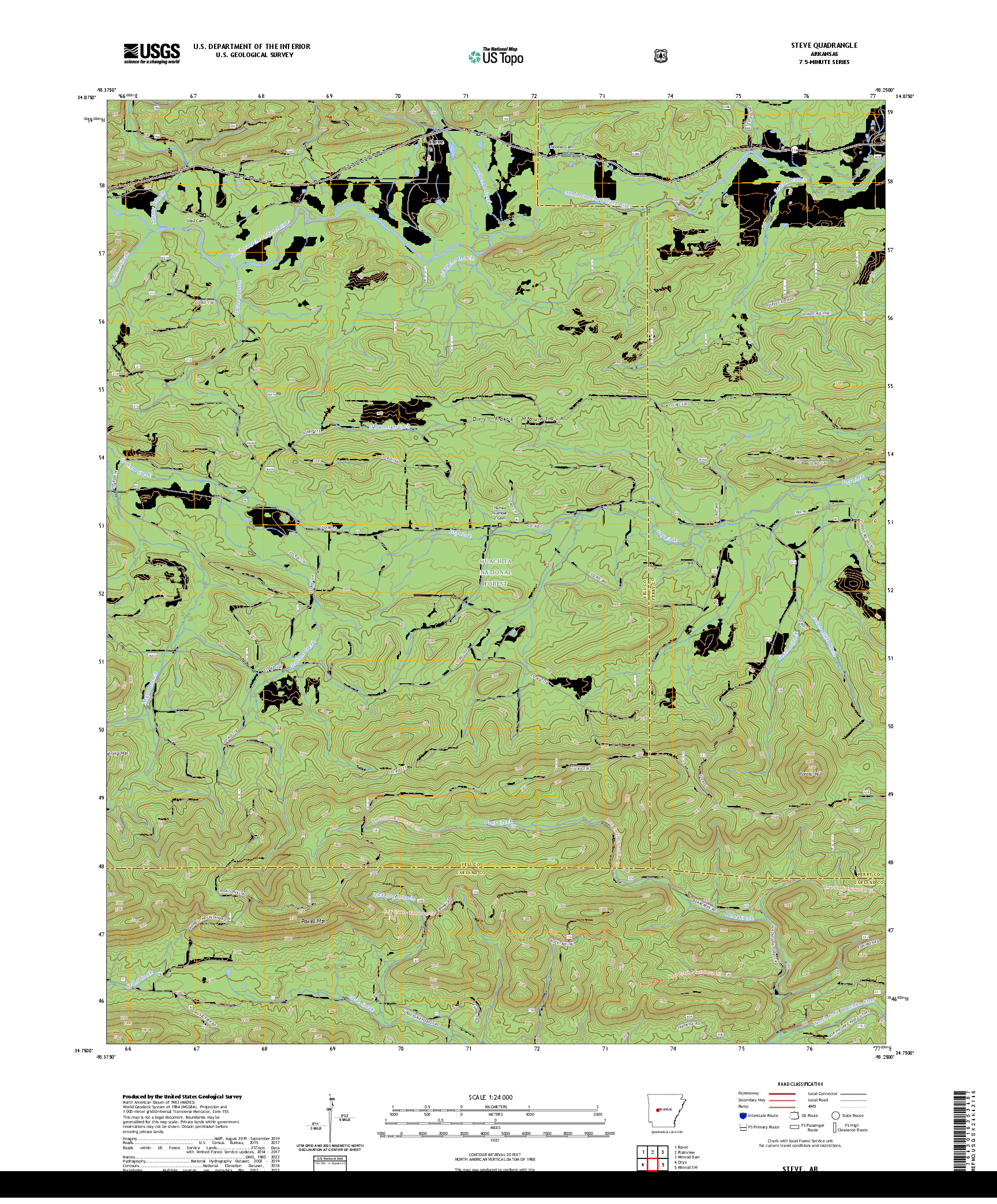 US TOPO 7.5-MINUTE MAP FOR STEVE, AR
