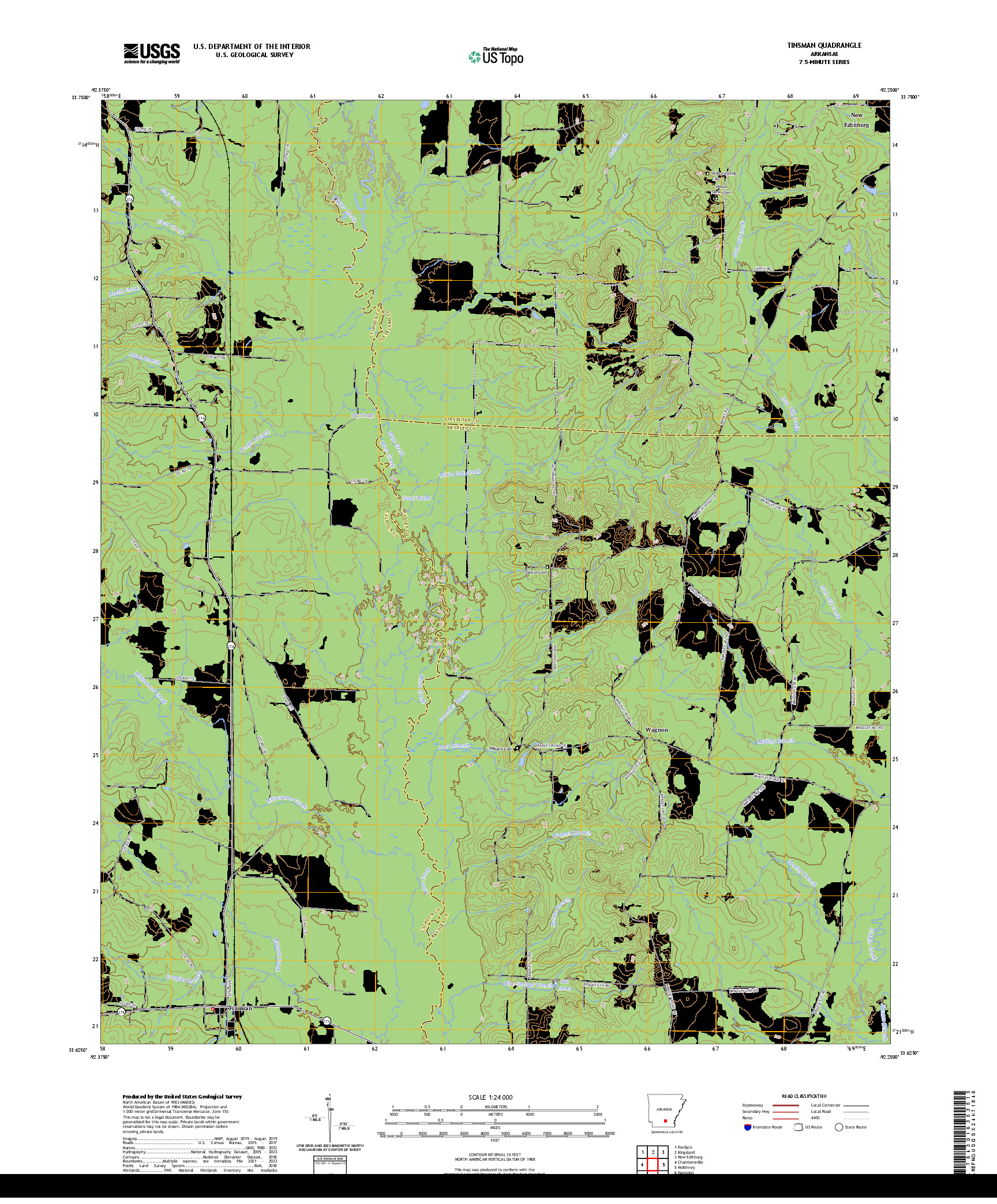 US TOPO 7.5-MINUTE MAP FOR TINSMAN, AR