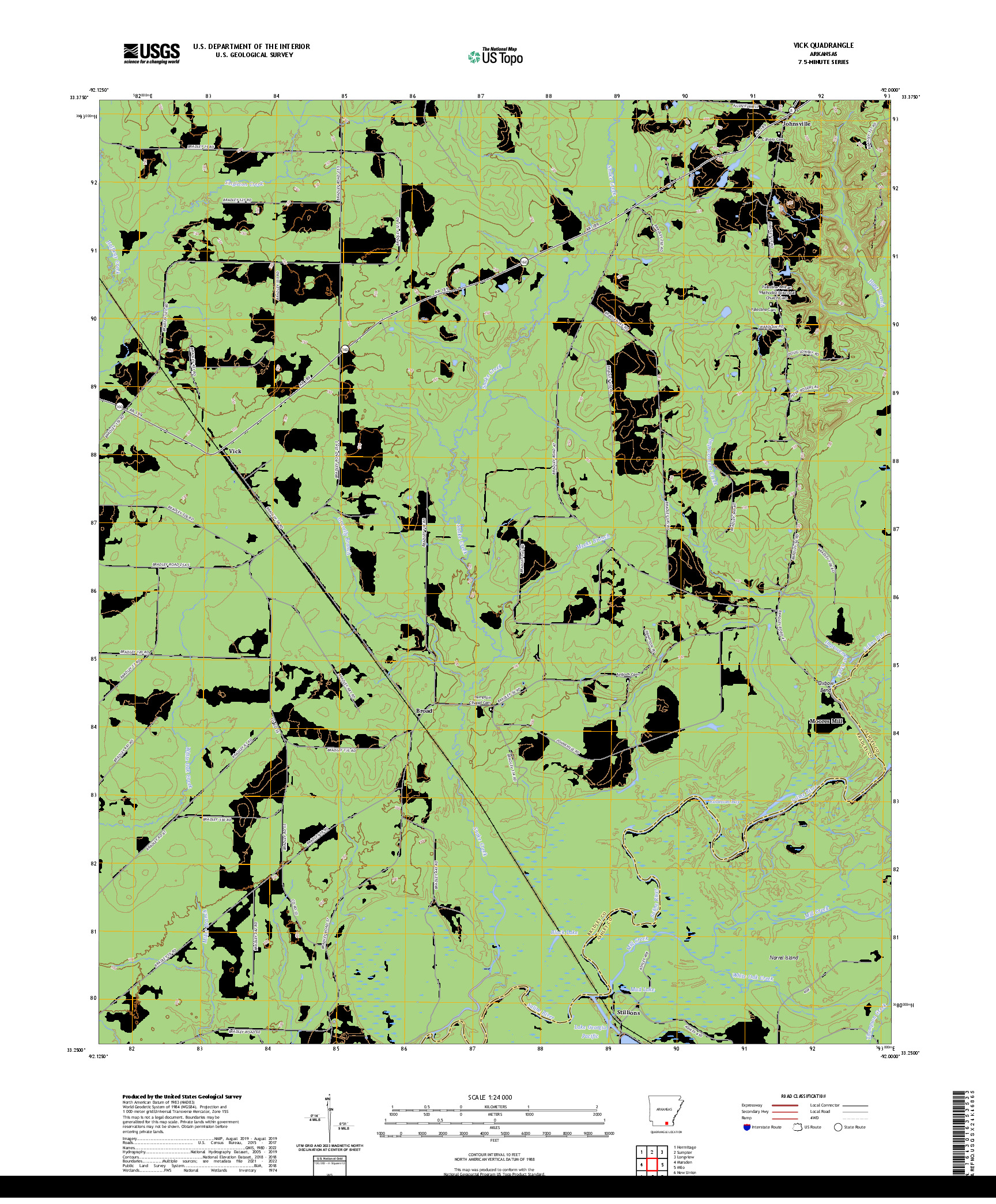 US TOPO 7.5-MINUTE MAP FOR VICK, AR