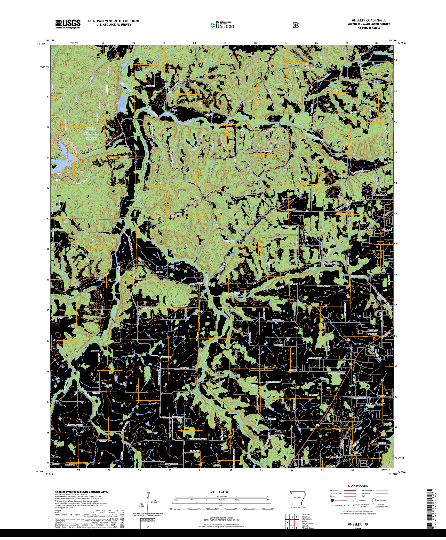 US TOPO 7.5-MINUTE MAP FOR WHEELER, AR
