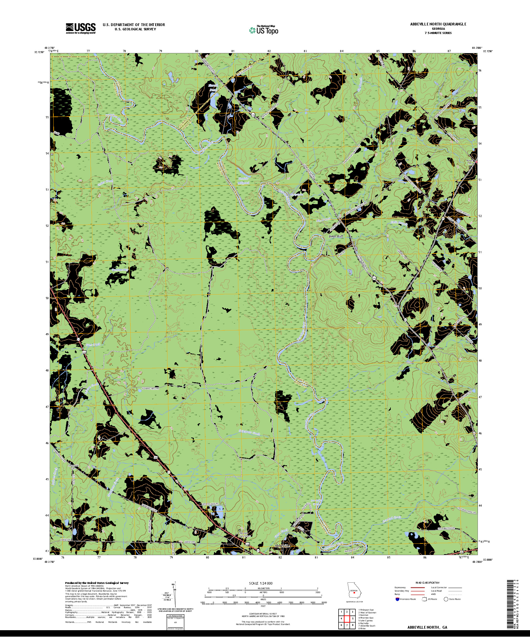 US TOPO 7.5-MINUTE MAP FOR ABBEVILLE NORTH, GA