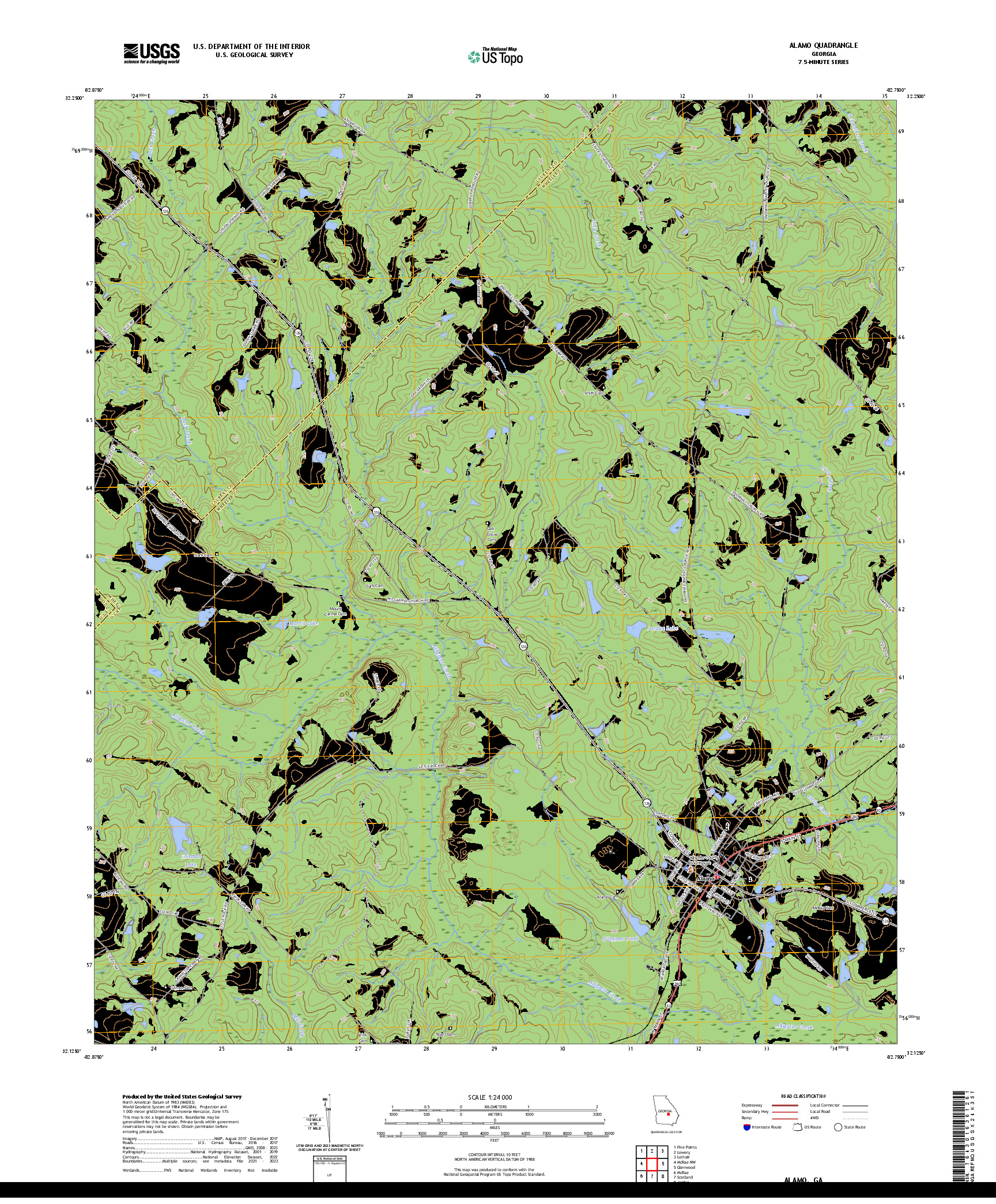 US TOPO 7.5-MINUTE MAP FOR ALAMO, GA