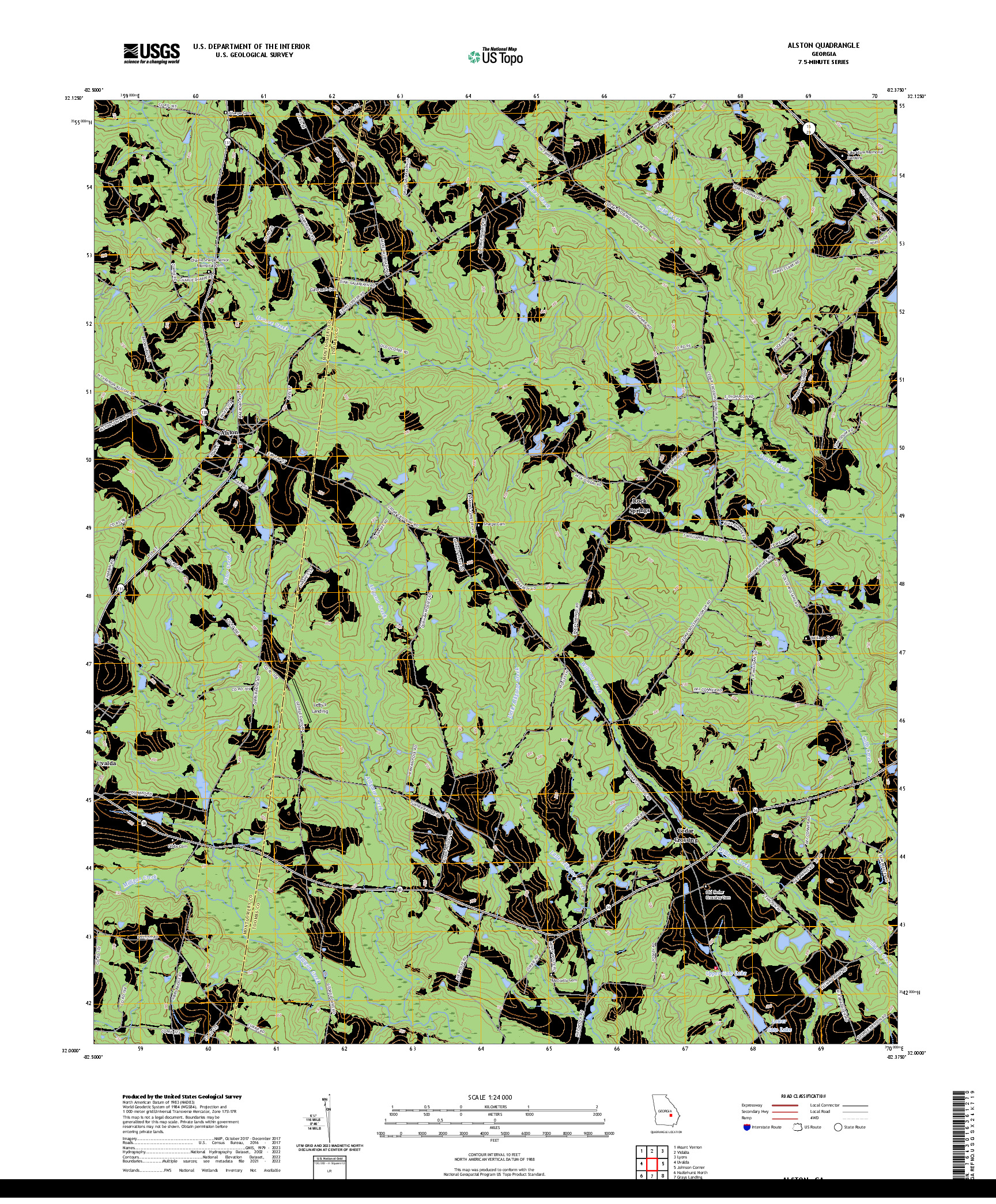 US TOPO 7.5-MINUTE MAP FOR ALSTON, GA