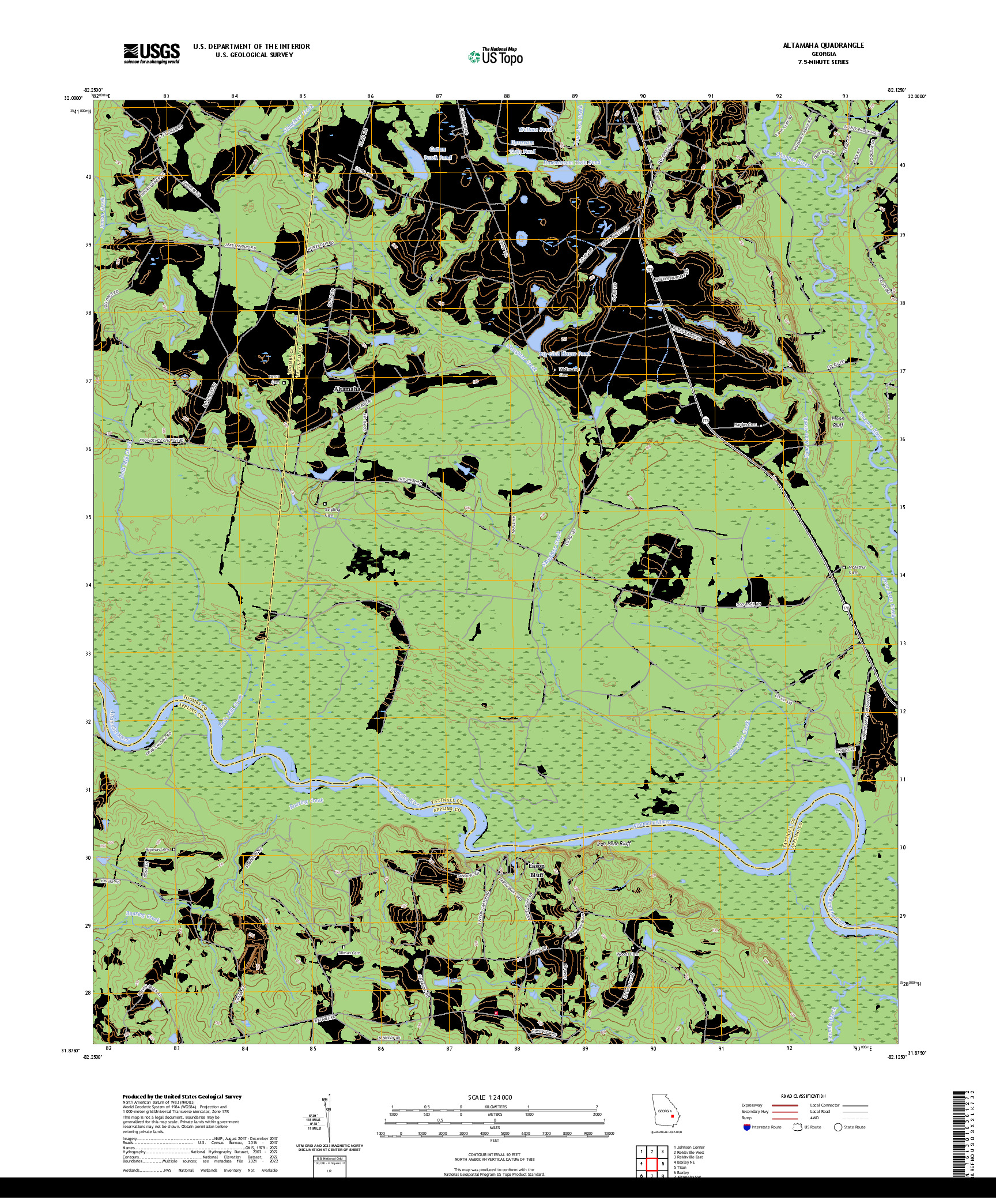 US TOPO 7.5-MINUTE MAP FOR ALTAMAHA, GA