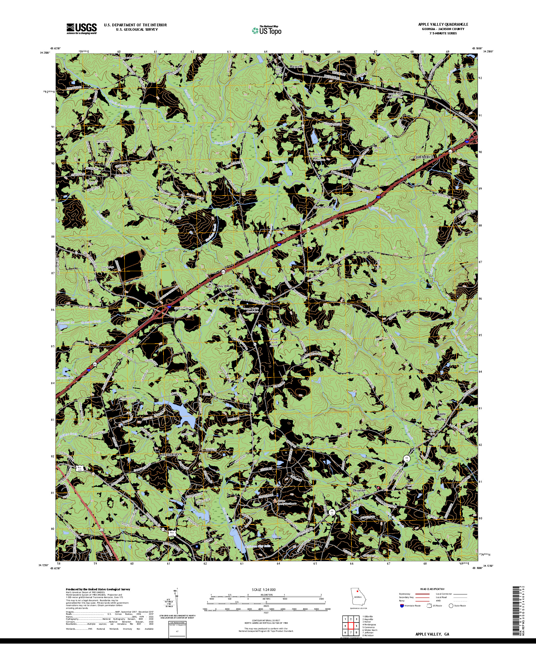 US TOPO 7.5-MINUTE MAP FOR APPLE VALLEY, GA