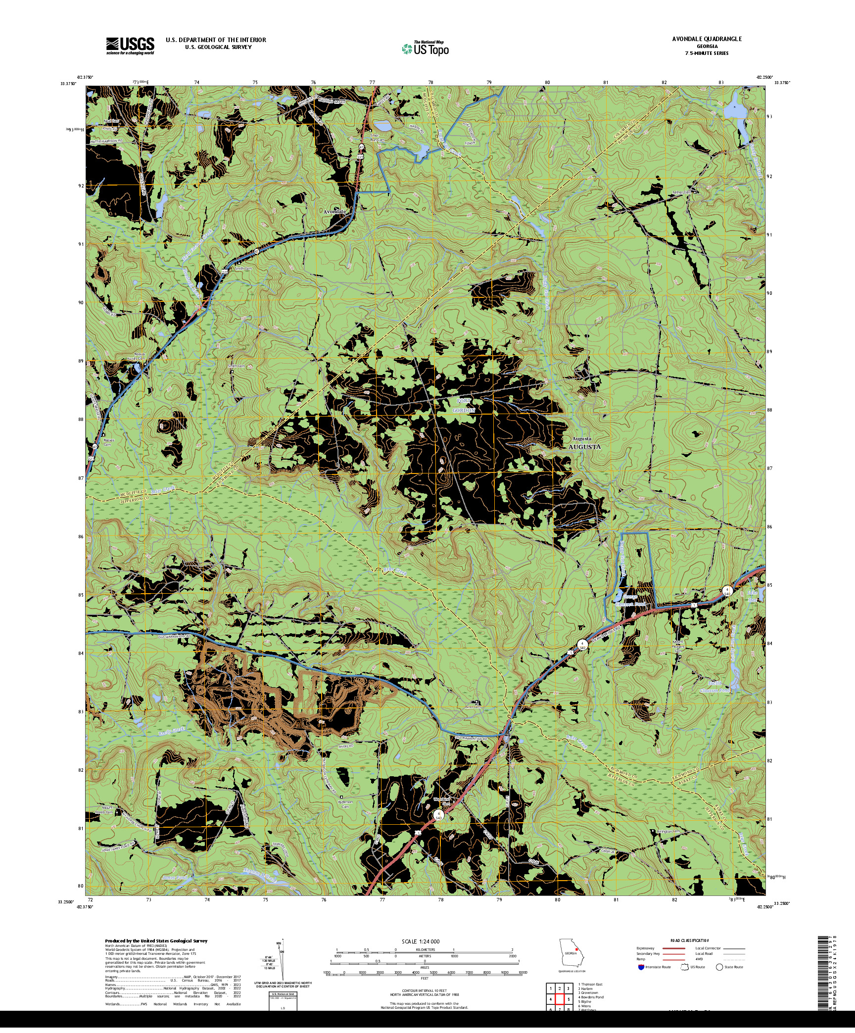 US TOPO 7.5-MINUTE MAP FOR AVONDALE, GA