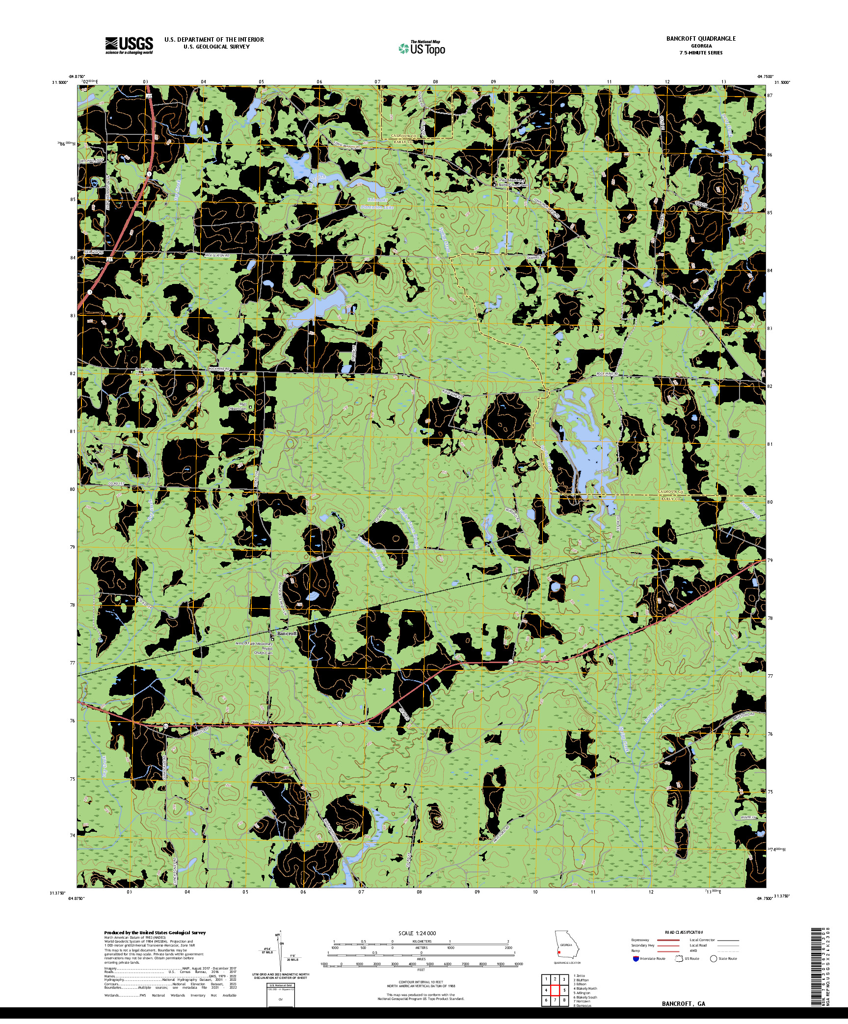 US TOPO 7.5-MINUTE MAP FOR BANCROFT, GA