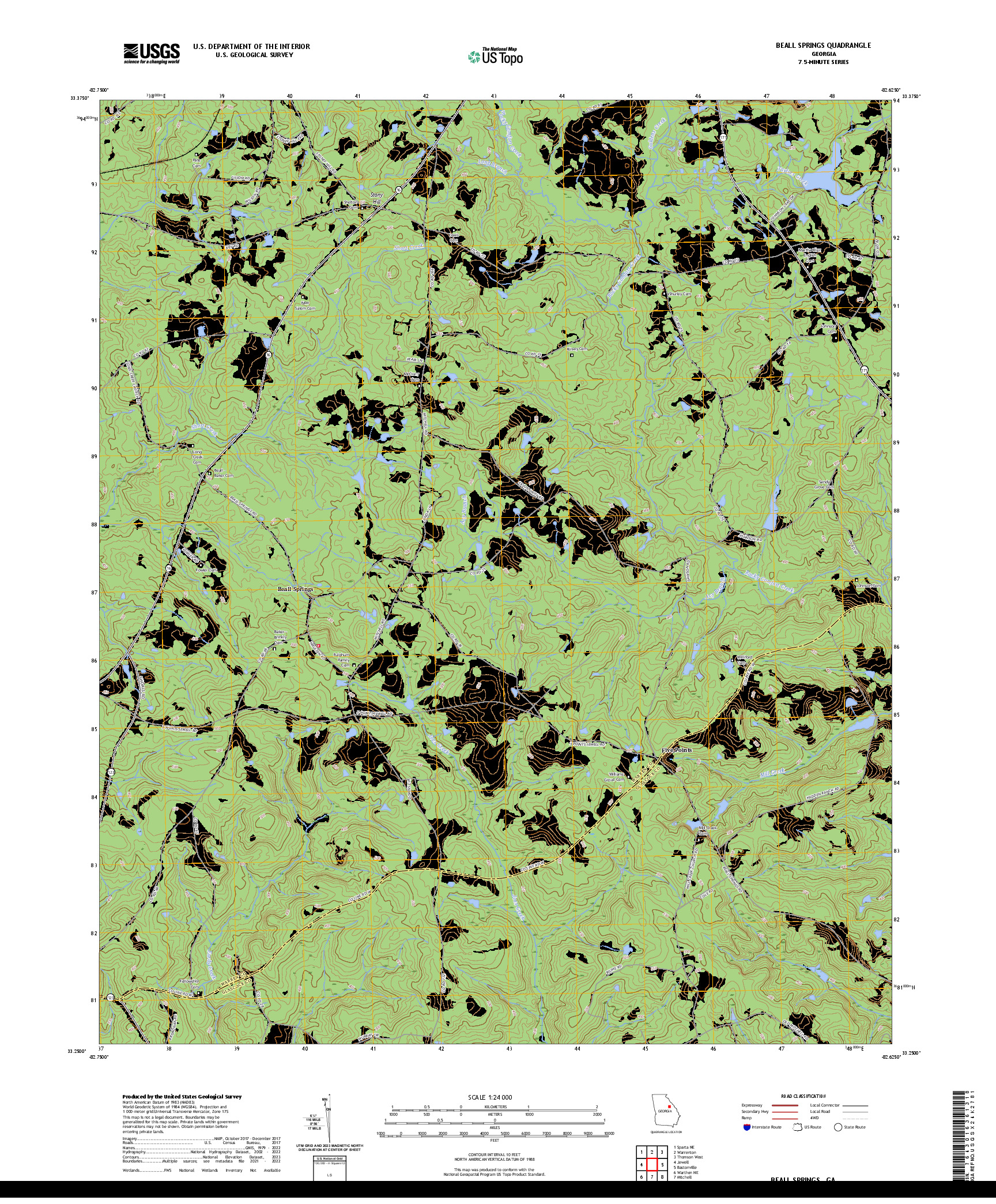 US TOPO 7.5-MINUTE MAP FOR BEALL SPRINGS, GA