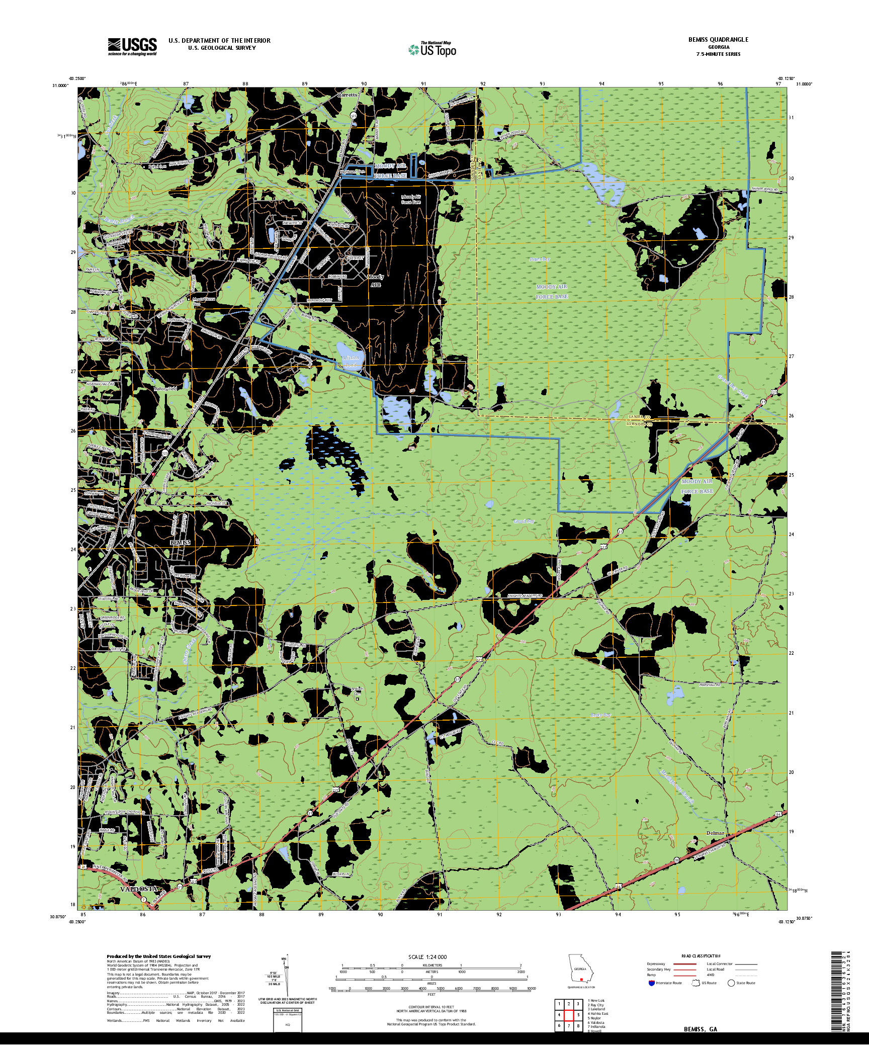 US TOPO 7.5-MINUTE MAP FOR BEMISS, GA