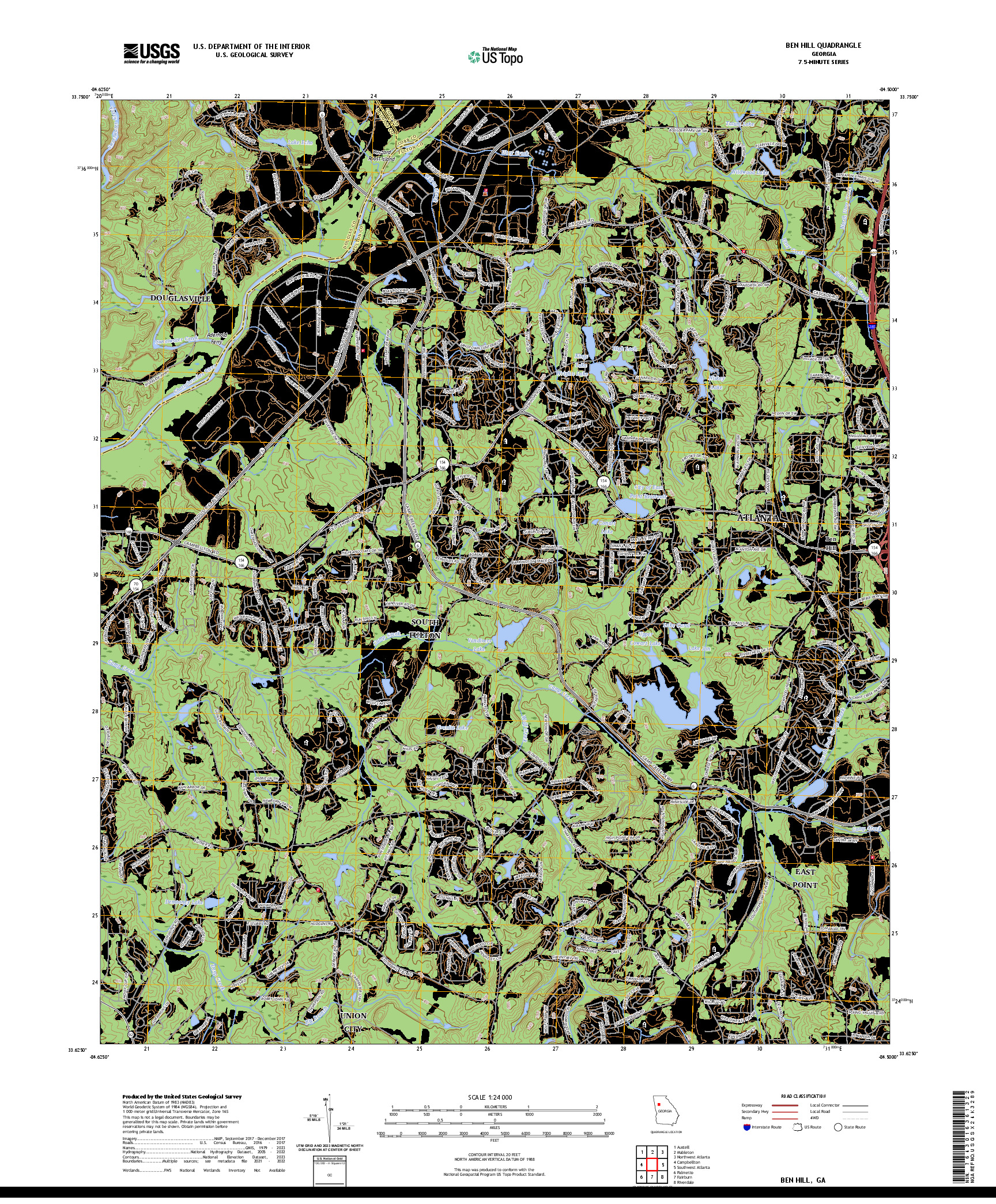 US TOPO 7.5-MINUTE MAP FOR BEN HILL, GA