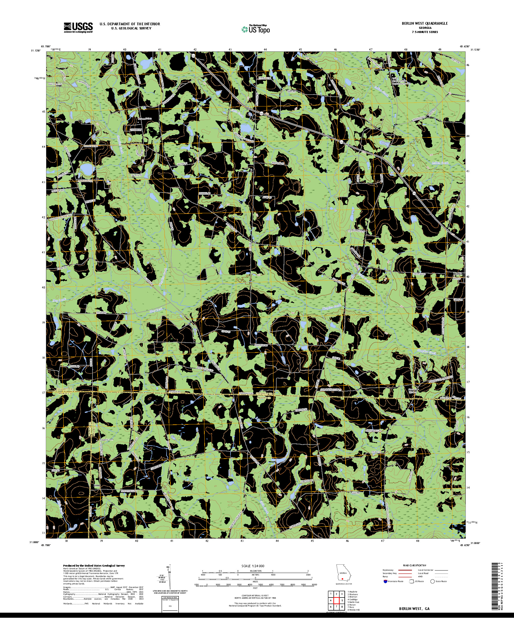 US TOPO 7.5-MINUTE MAP FOR BERLIN WEST, GA