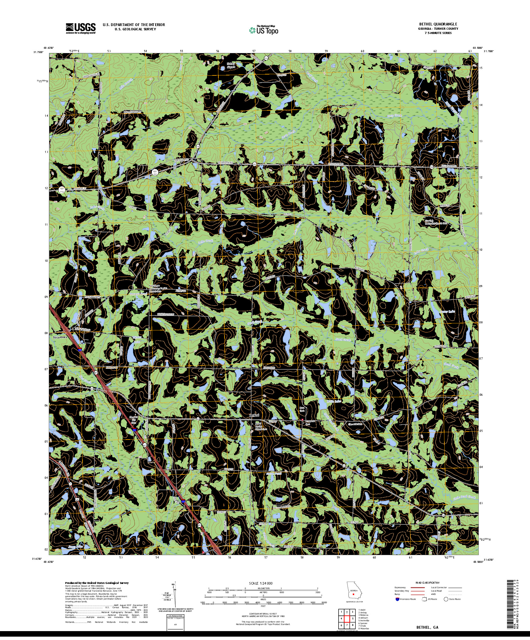 US TOPO 7.5-MINUTE MAP FOR BETHEL, GA