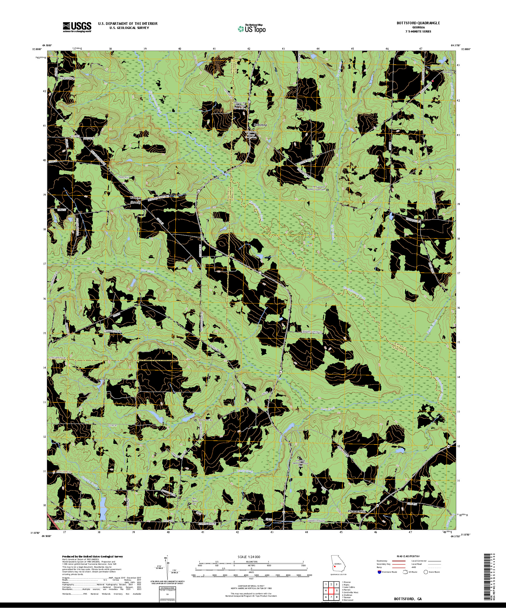 US TOPO 7.5-MINUTE MAP FOR BOTTSFORD, GA