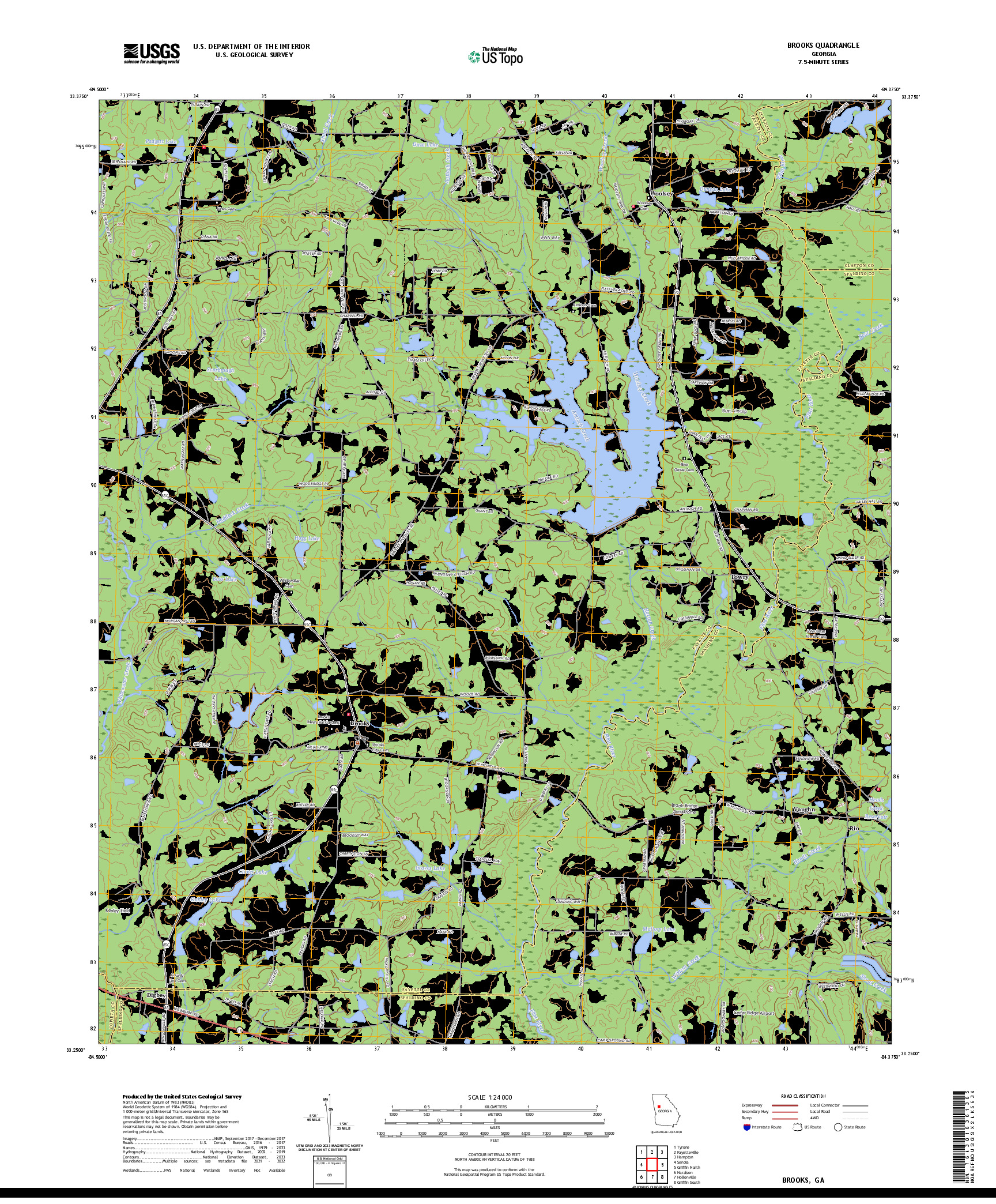 US TOPO 7.5-MINUTE MAP FOR BROOKS, GA