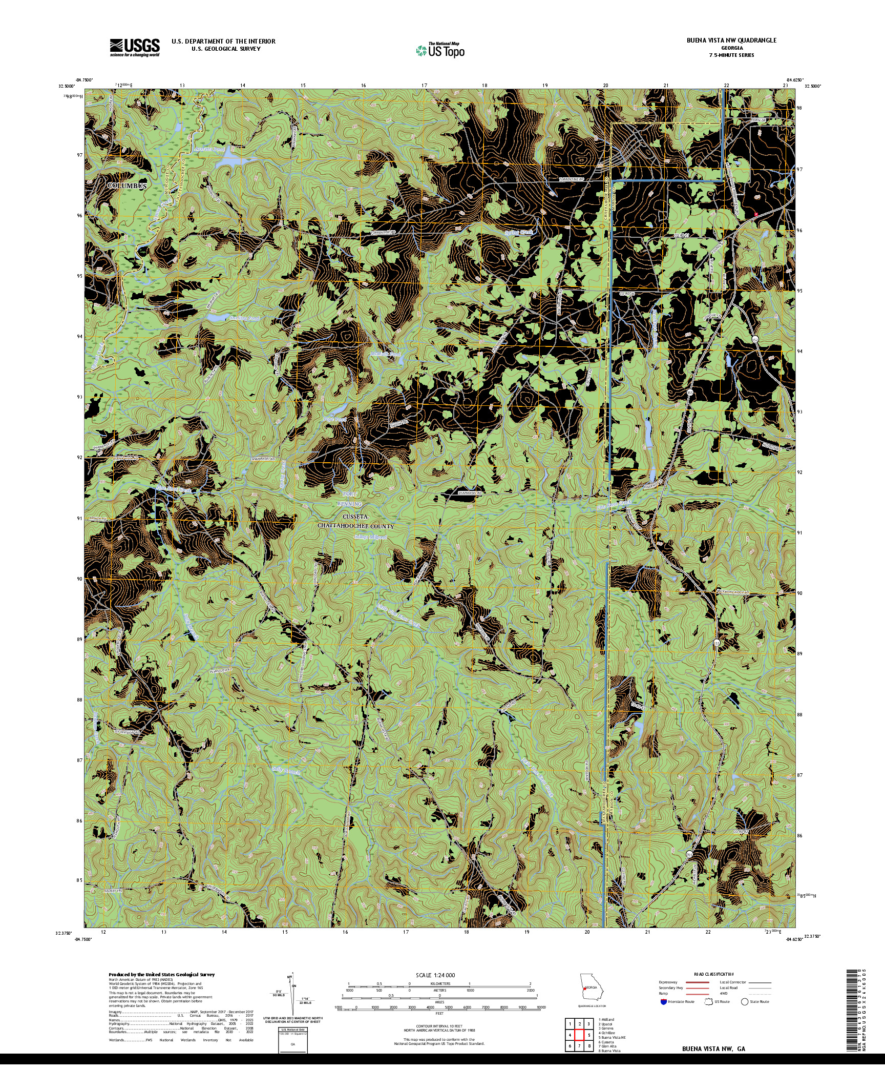 US TOPO 7.5-MINUTE MAP FOR BUENA VISTA NW, GA