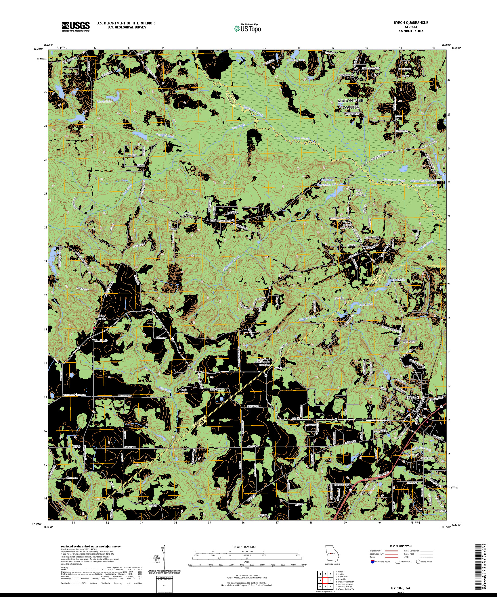 US TOPO 7.5-MINUTE MAP FOR BYRON, GA