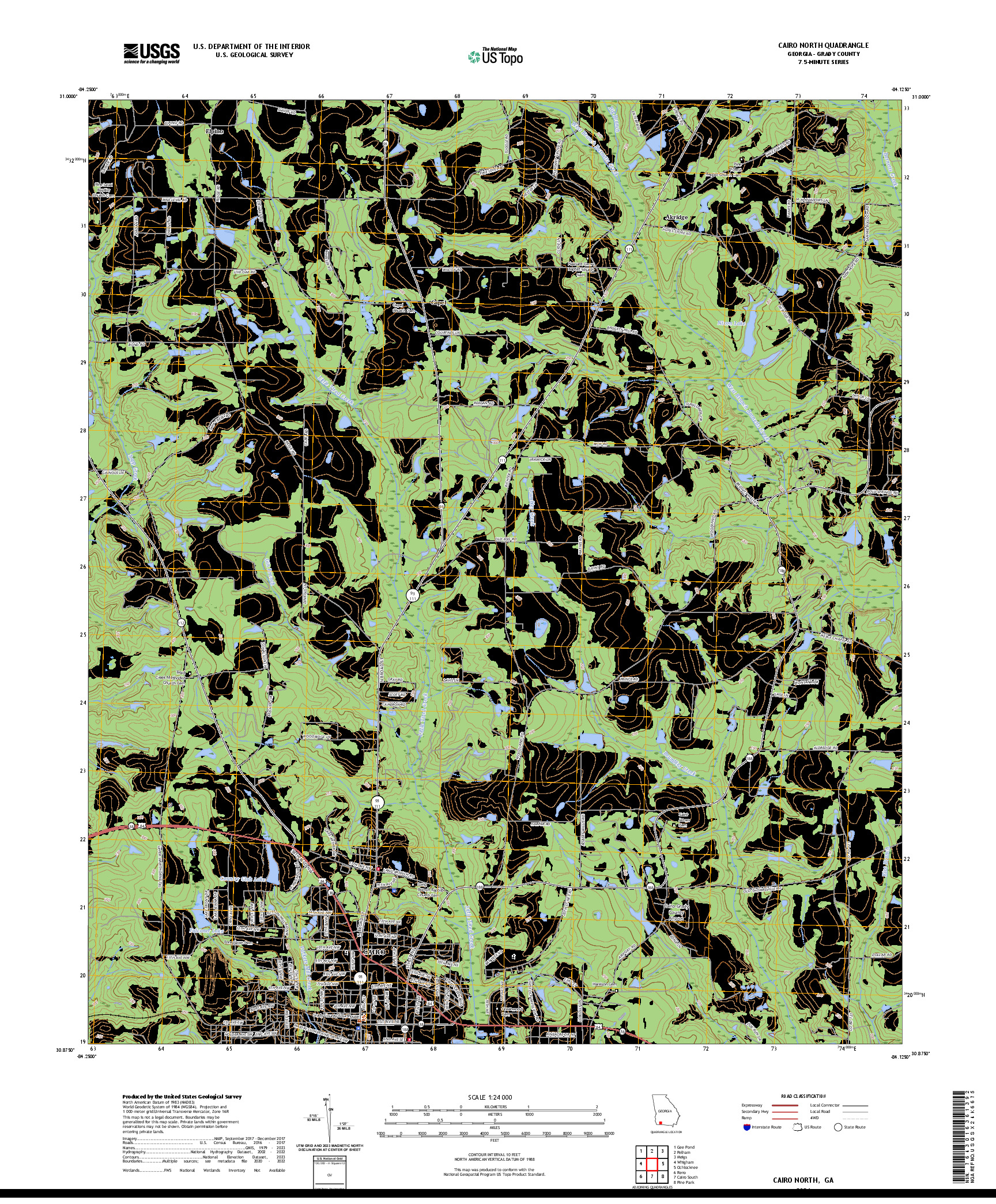 US TOPO 7.5-MINUTE MAP FOR CAIRO NORTH, GA
