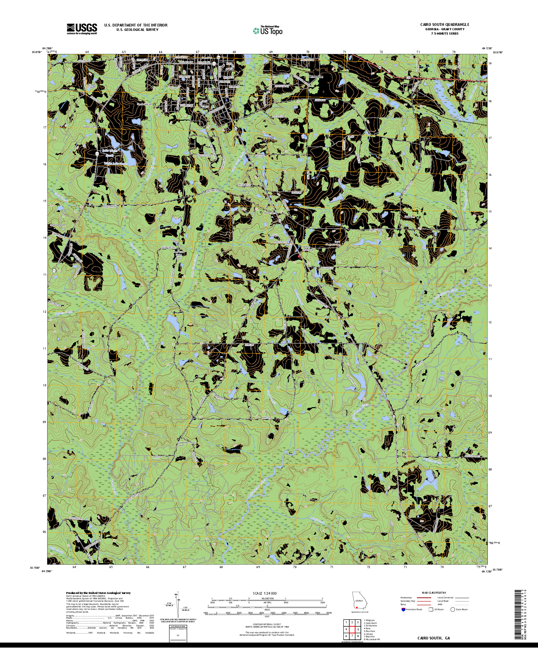 US TOPO 7.5-MINUTE MAP FOR CAIRO SOUTH, GA