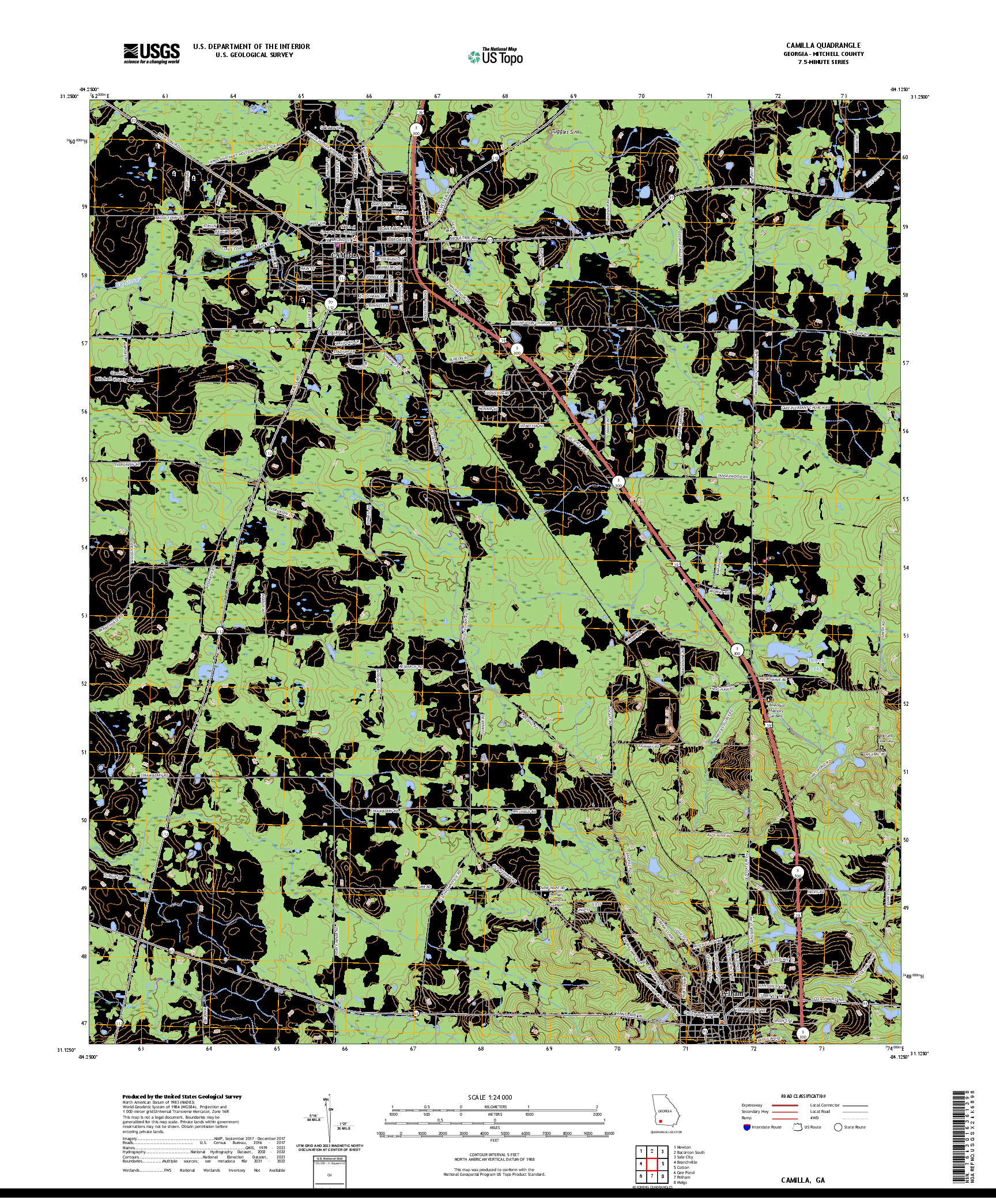US TOPO 7.5-MINUTE MAP FOR CAMILLA, GA