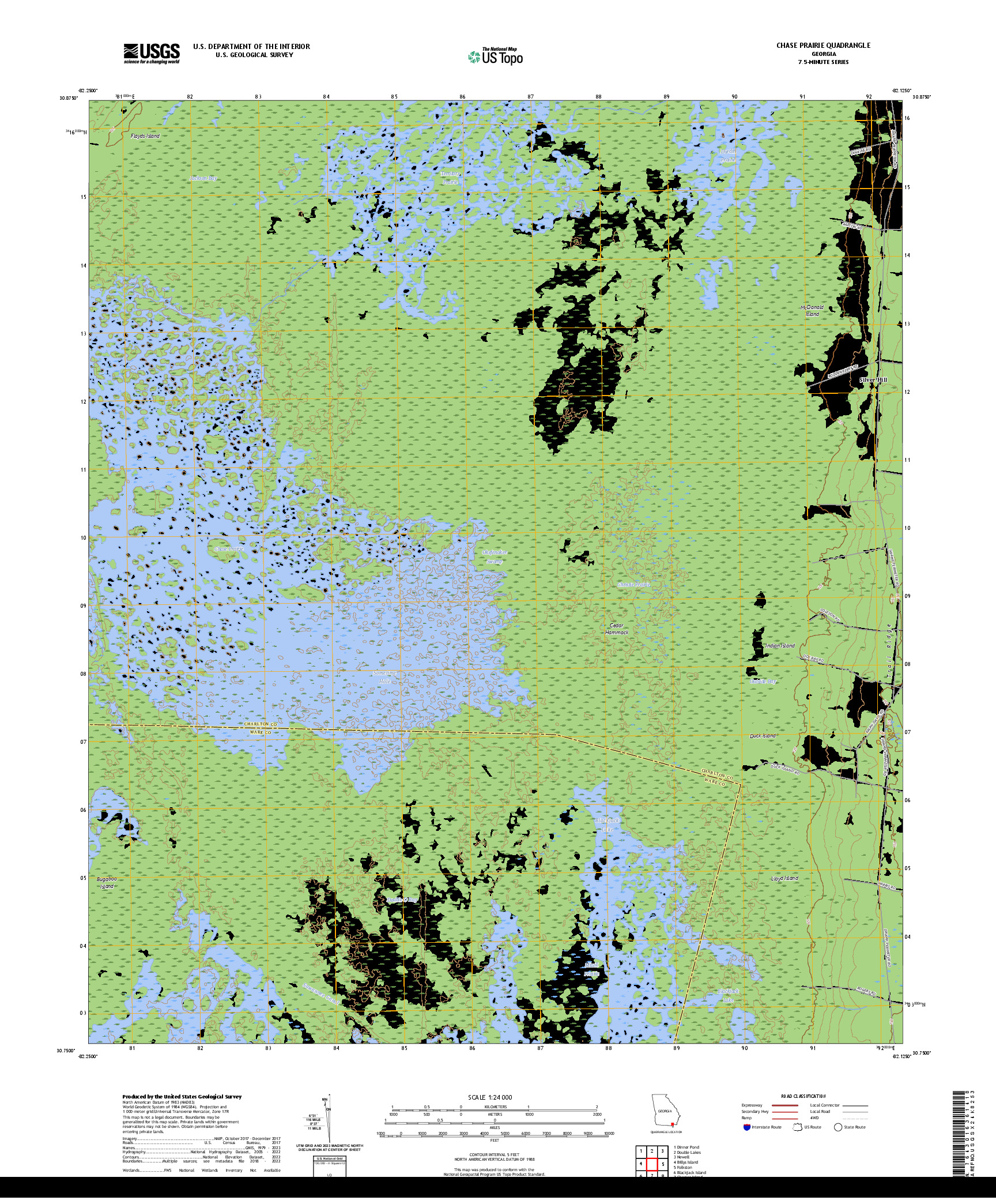 US TOPO 7.5-MINUTE MAP FOR CHASE PRAIRIE, GA