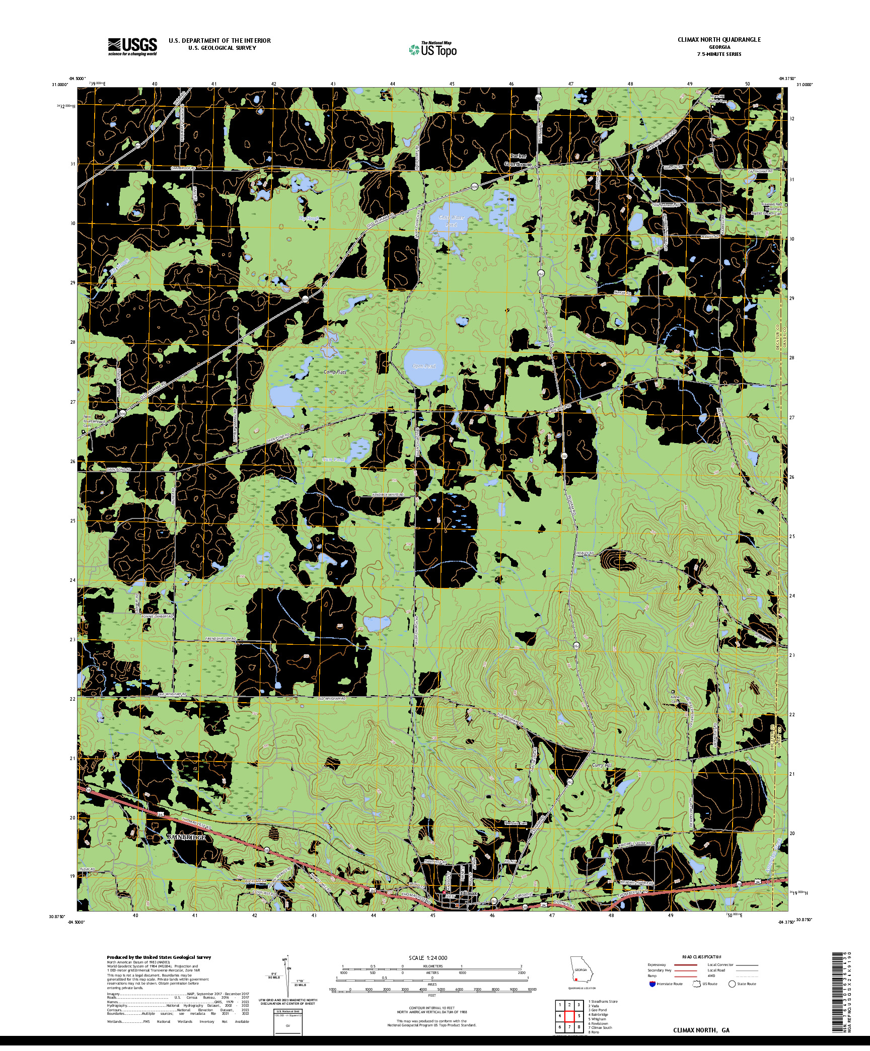 US TOPO 7.5-MINUTE MAP FOR CLIMAX NORTH, GA