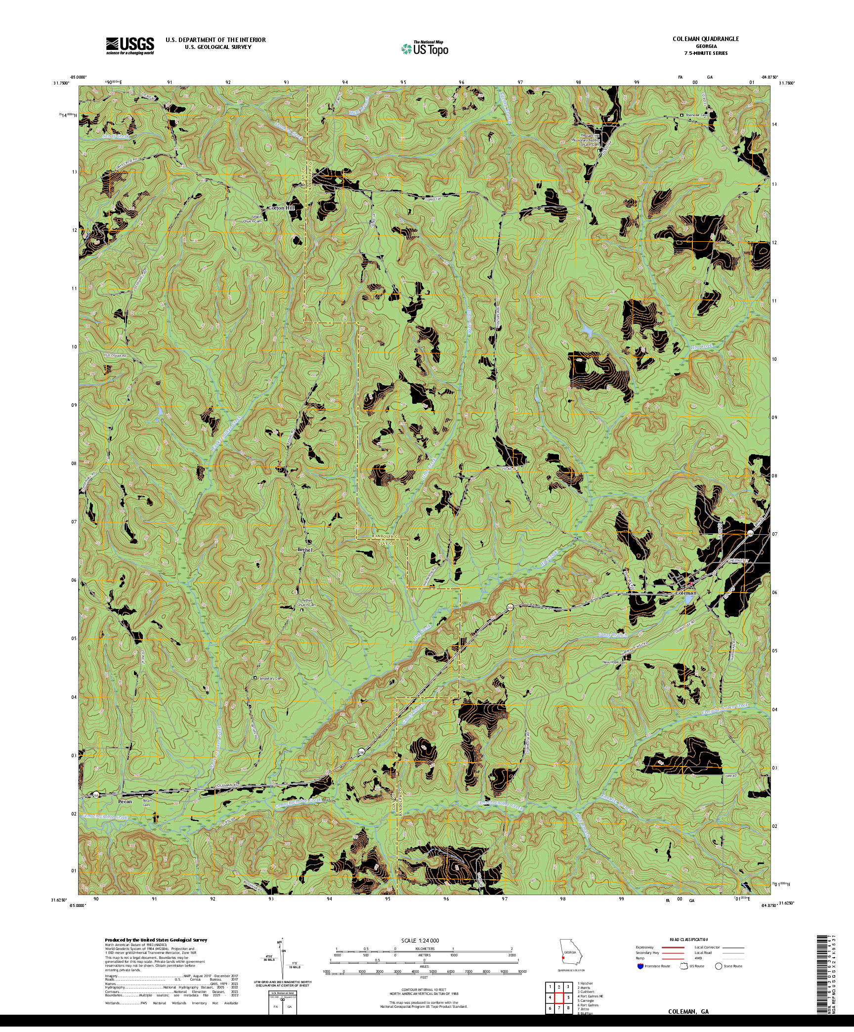 US TOPO 7.5-MINUTE MAP FOR COLEMAN, GA