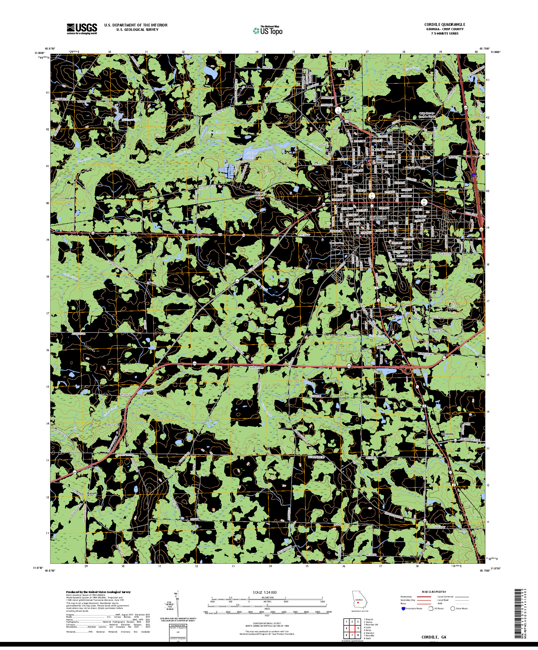 US TOPO 7.5-MINUTE MAP FOR CORDELE, GA