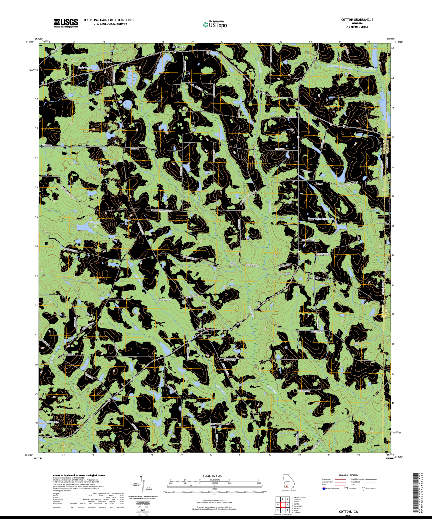 US TOPO 7.5-MINUTE MAP FOR COTTON, GA