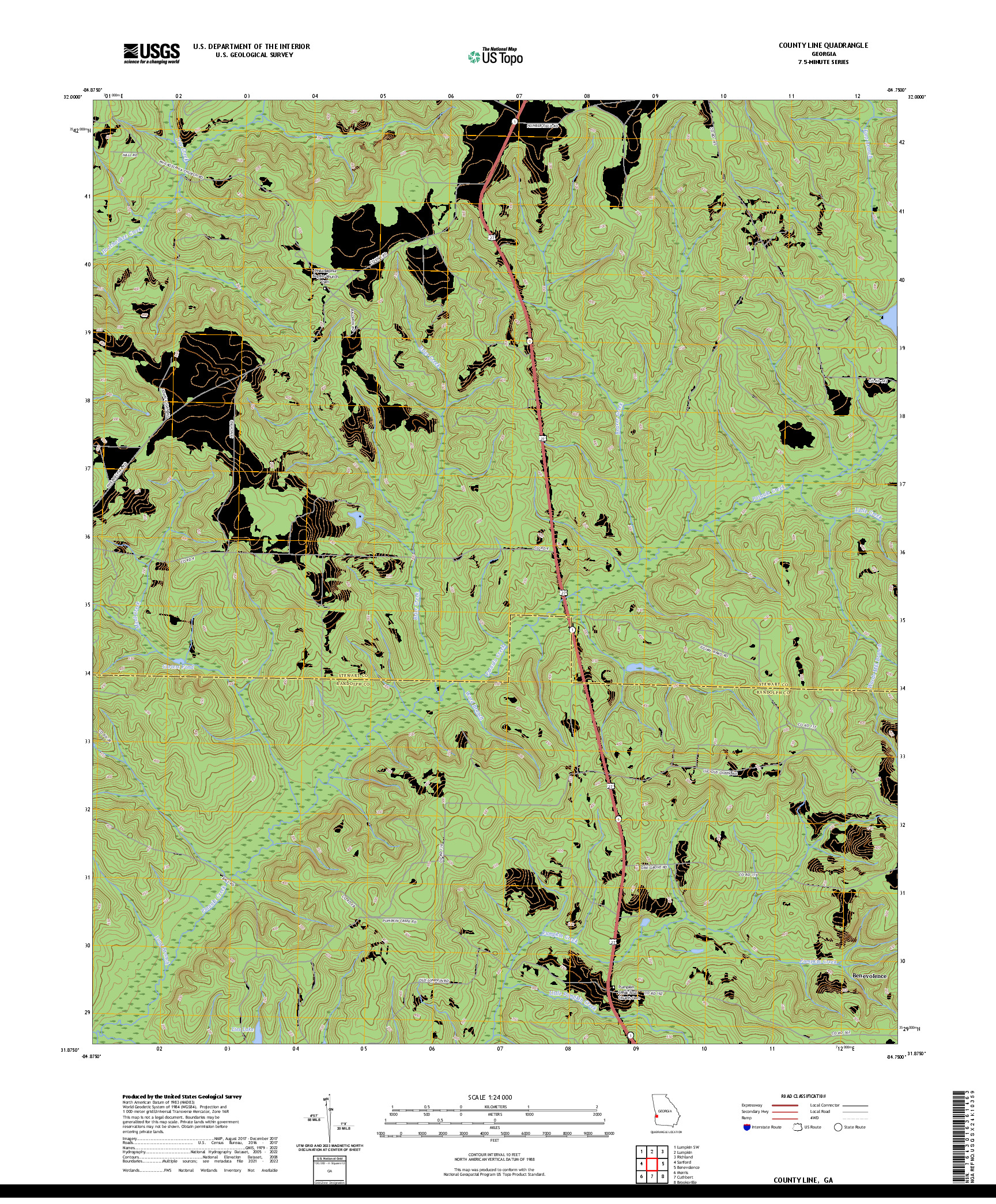 US TOPO 7.5-MINUTE MAP FOR COUNTY LINE, GA
