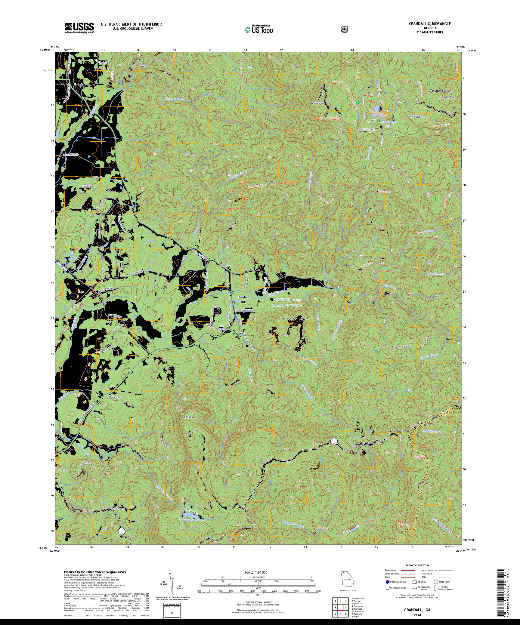 US TOPO 7.5-MINUTE MAP FOR CRANDALL, GA