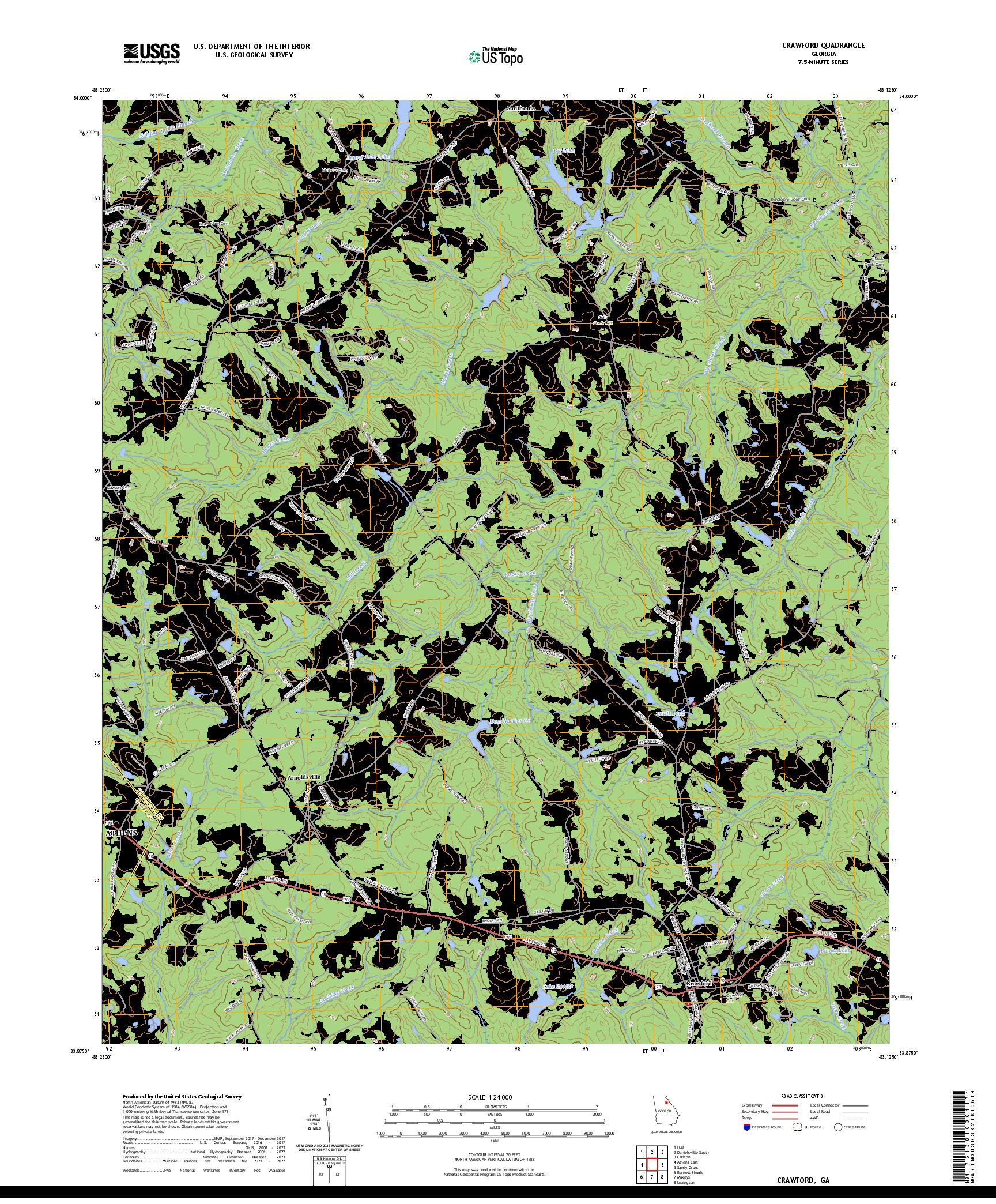 US TOPO 7.5-MINUTE MAP FOR CRAWFORD, GA