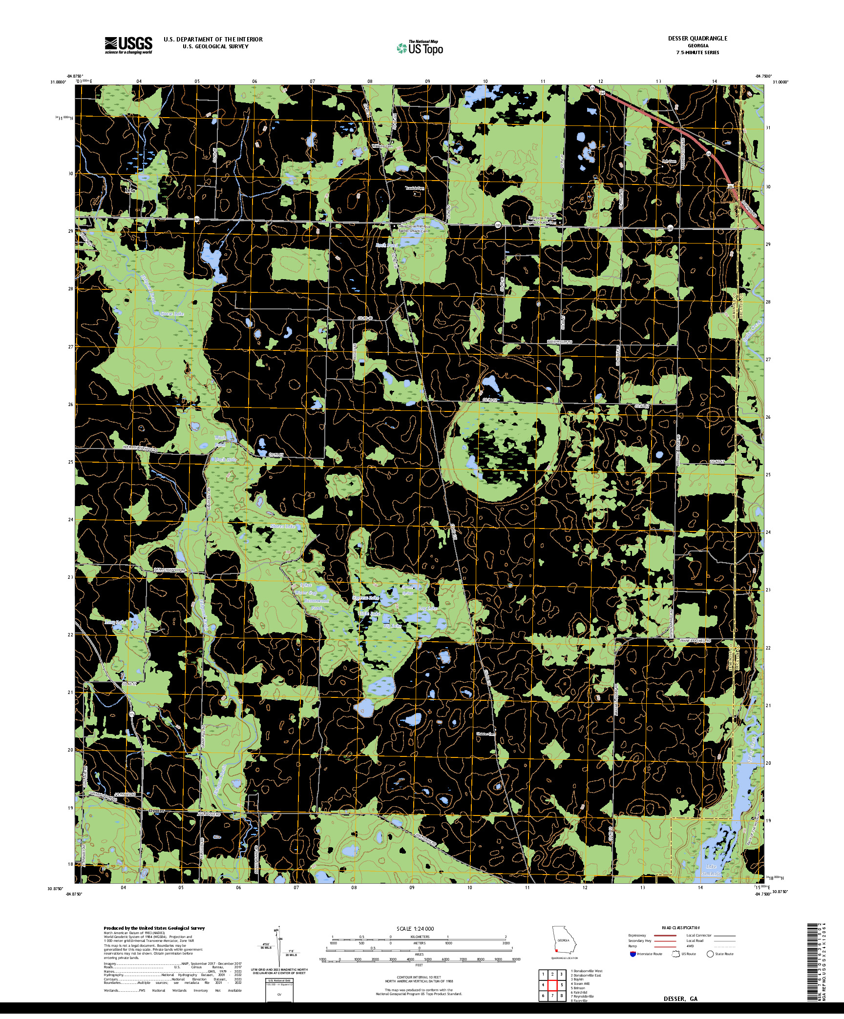 US TOPO 7.5-MINUTE MAP FOR DESSER, GA