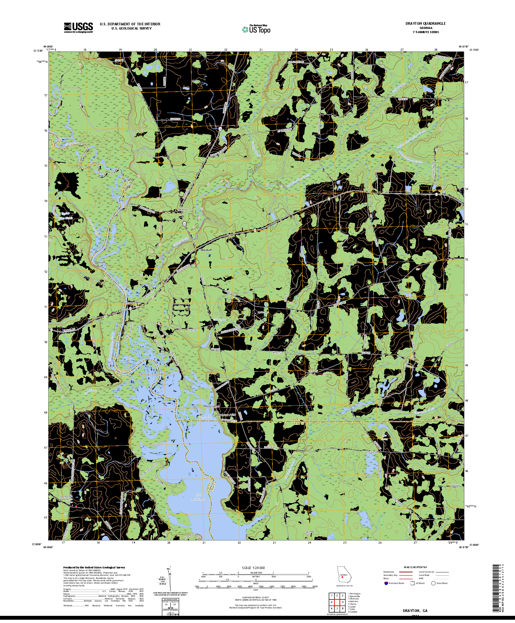 US TOPO 7.5-MINUTE MAP FOR DRAYTON, GA