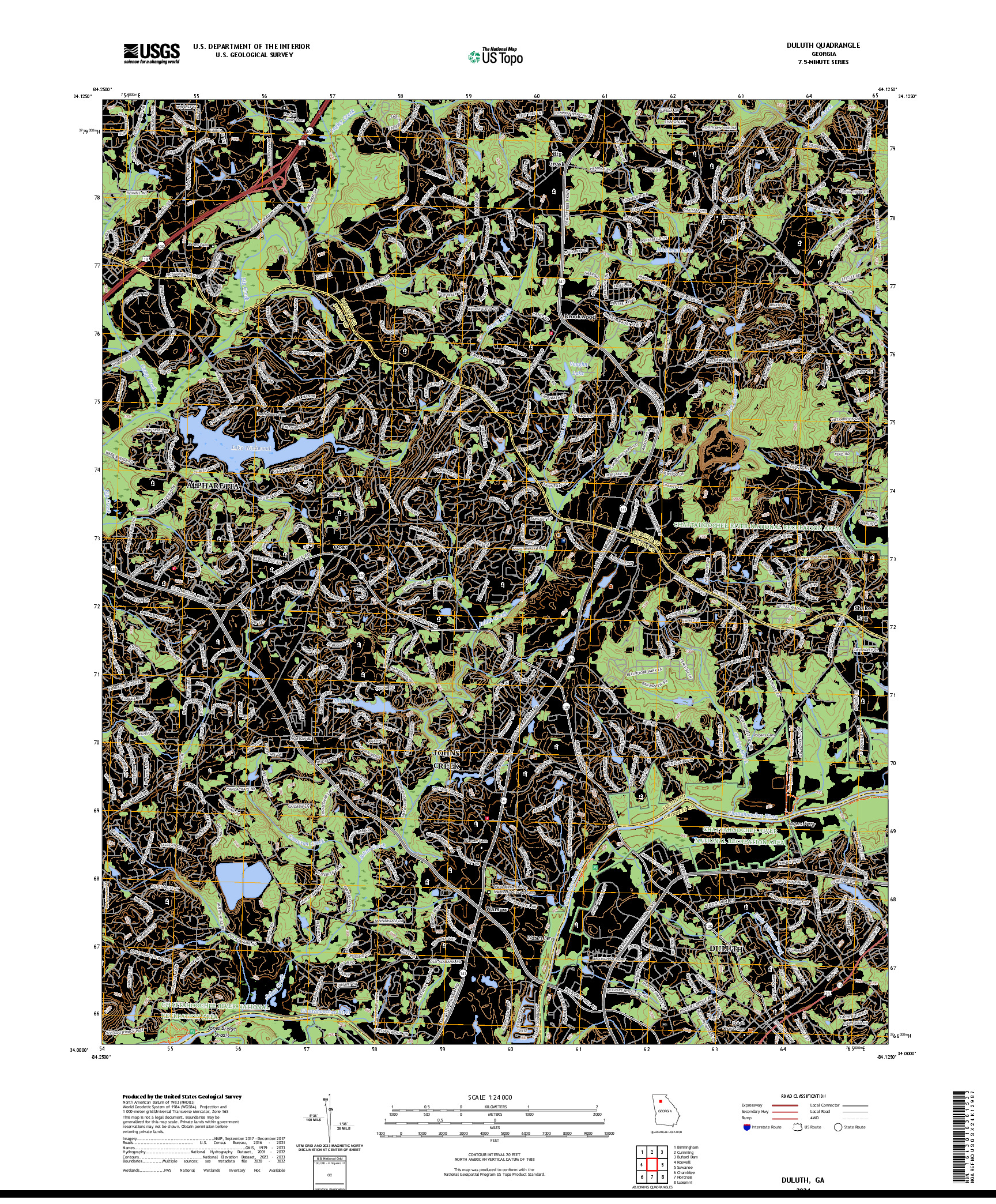 US TOPO 7.5-MINUTE MAP FOR DULUTH, GA