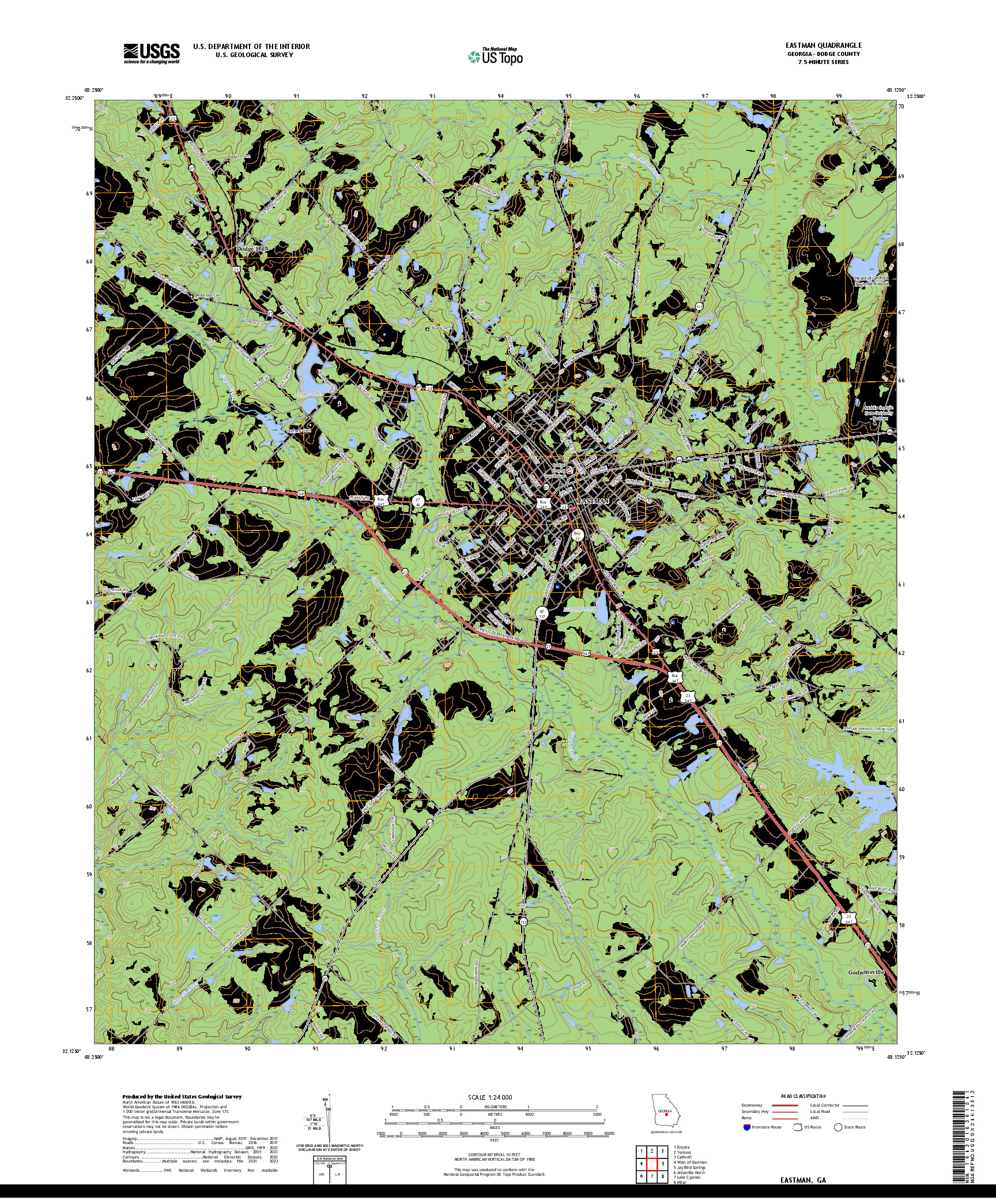 US TOPO 7.5-MINUTE MAP FOR EASTMAN, GA