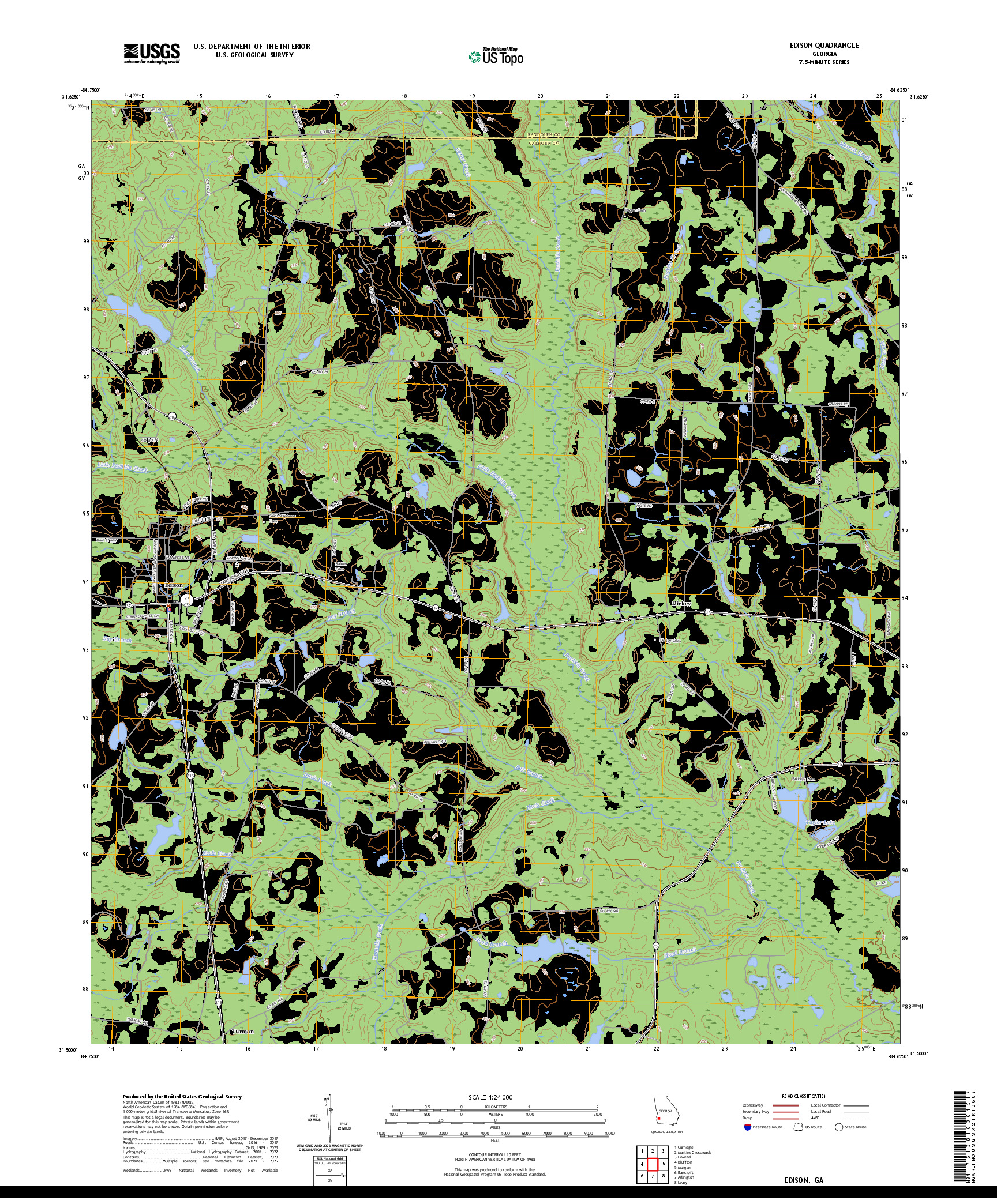 US TOPO 7.5-MINUTE MAP FOR EDISON, GA